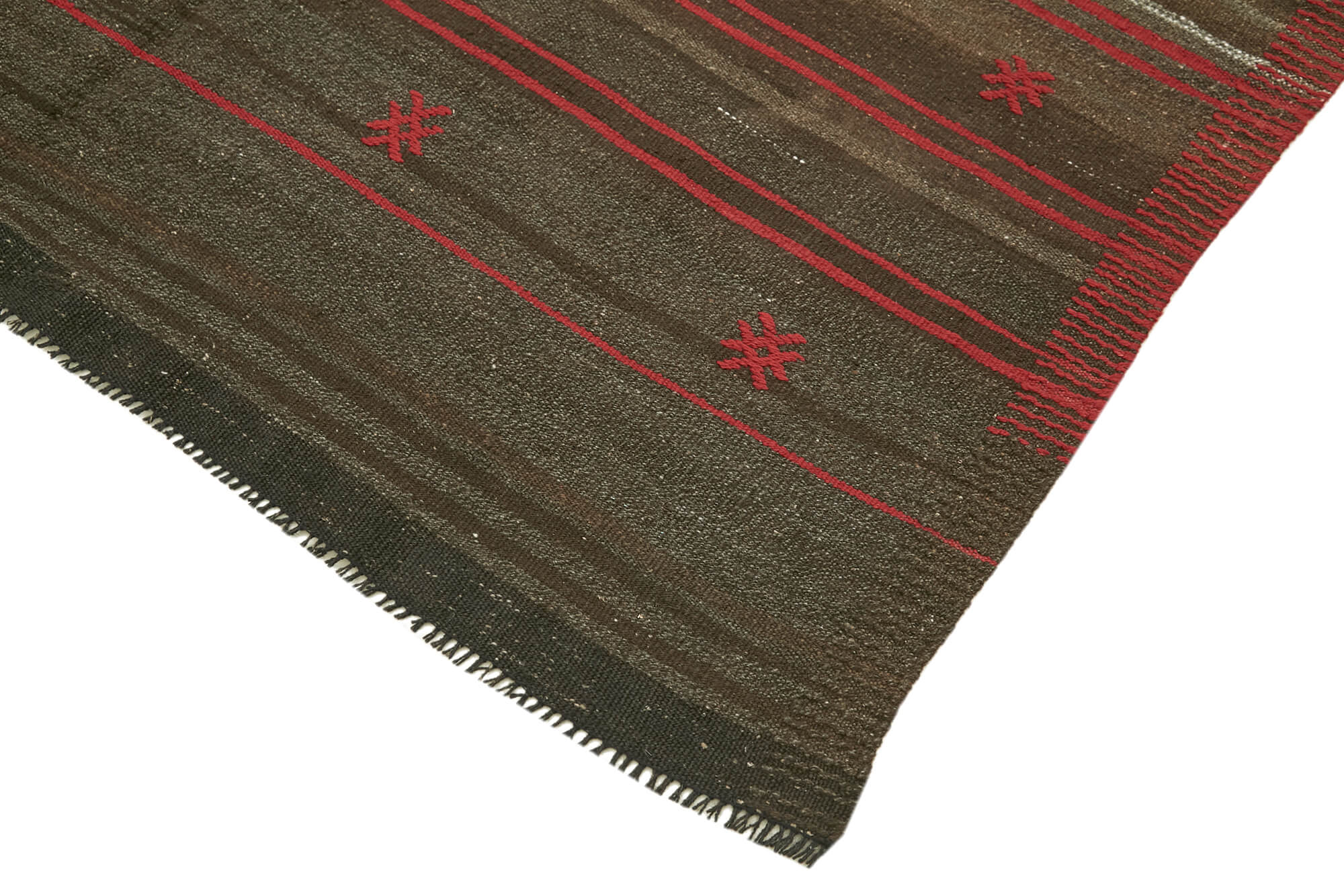 6 x 8 Brown Vintage Turkish Kilim Rug - 5855