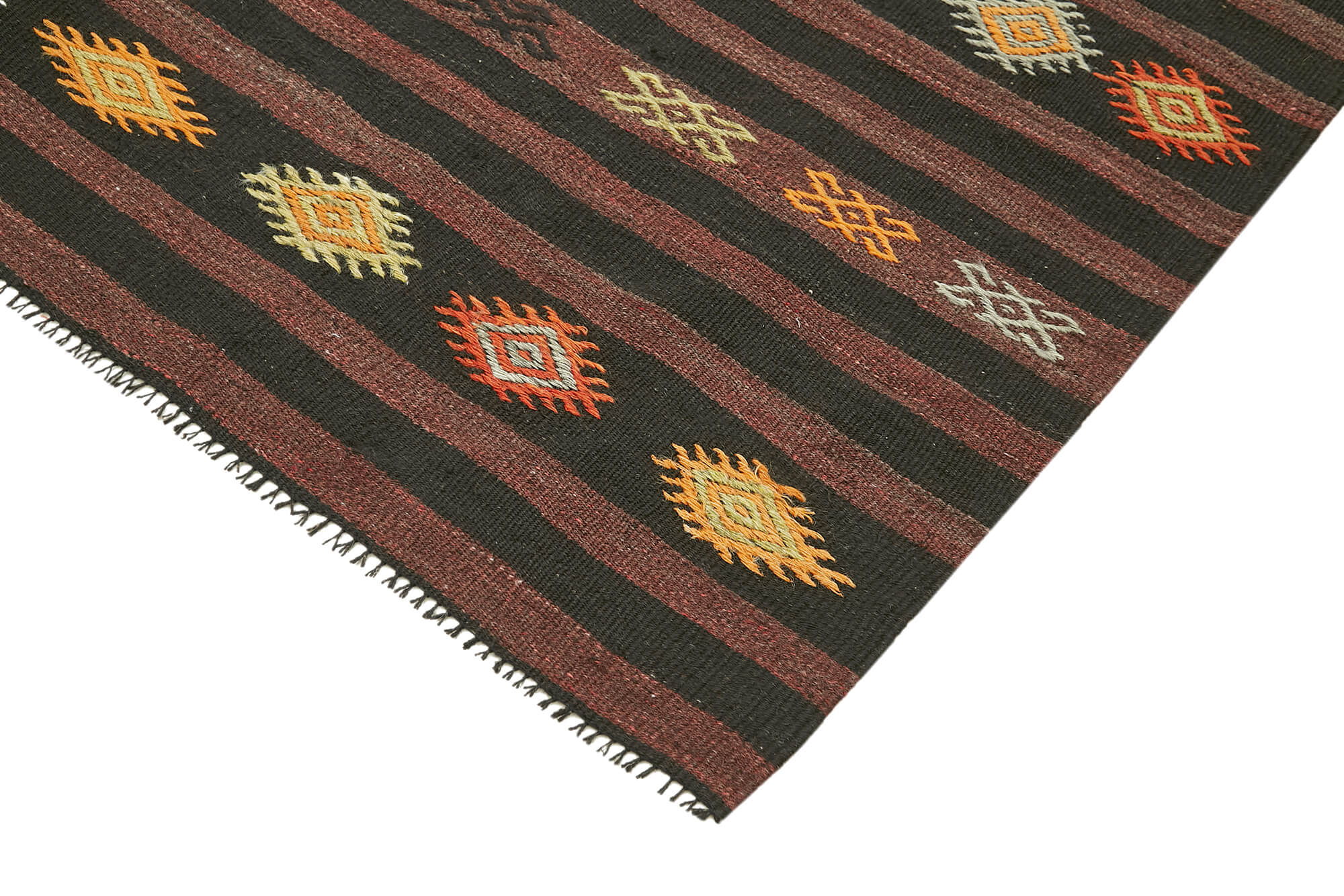 7 x 10 Brown Vintage Turkish Kilim Rug - 5857