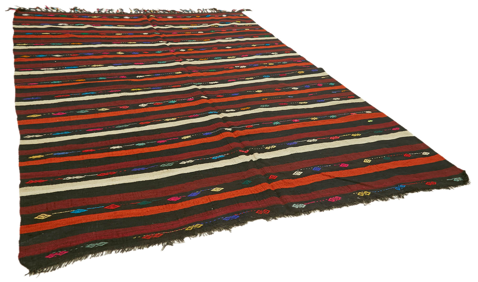 8 x 11 Brown Vintage Turkish Kilim Rug - 5858