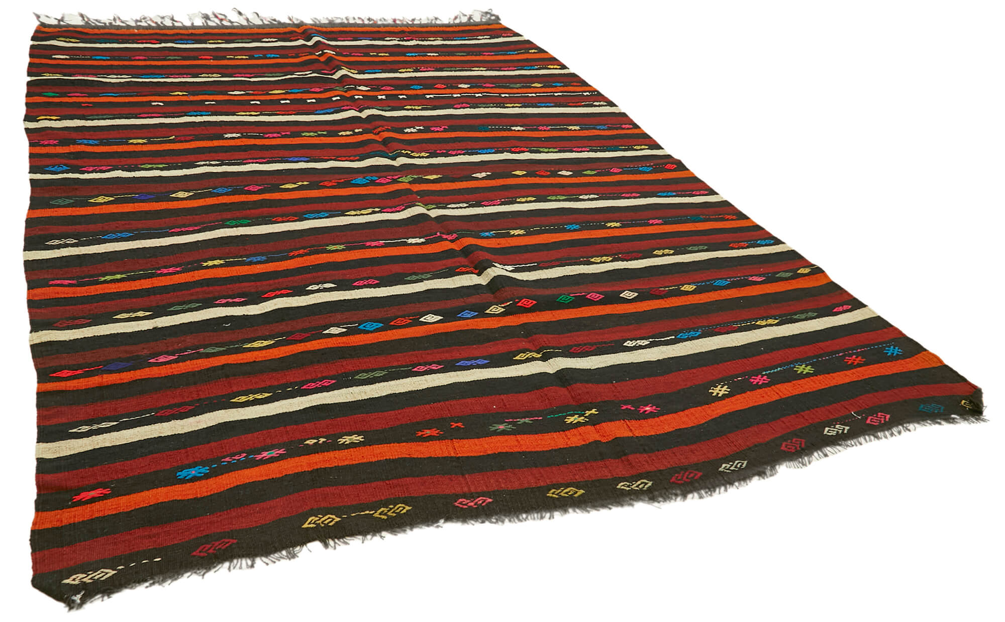 8 x 11 Brown Vintage Turkish Kilim Rug - 5860