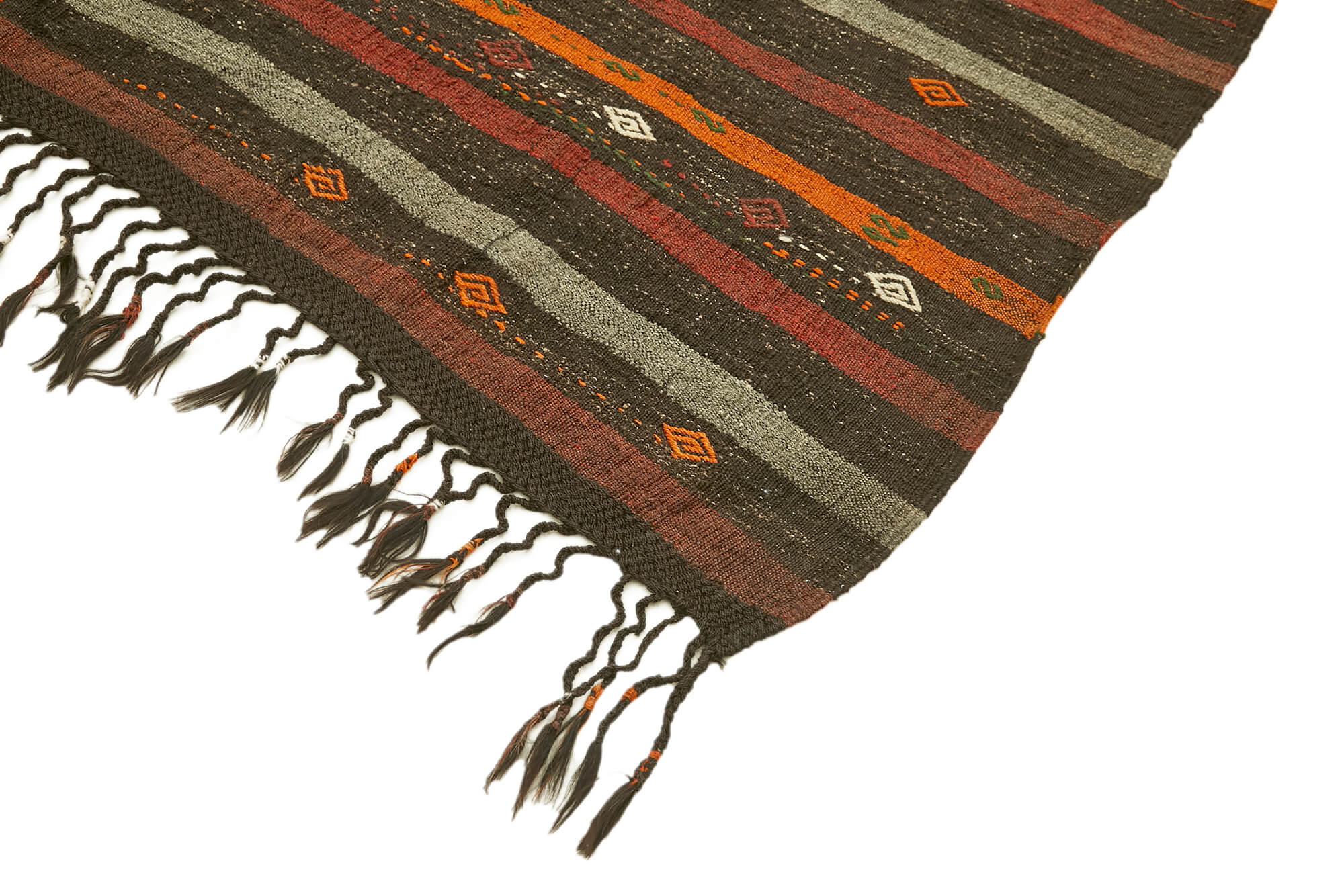 7 x 10 Brown Vintage Turkish Kilim Rug - 5863