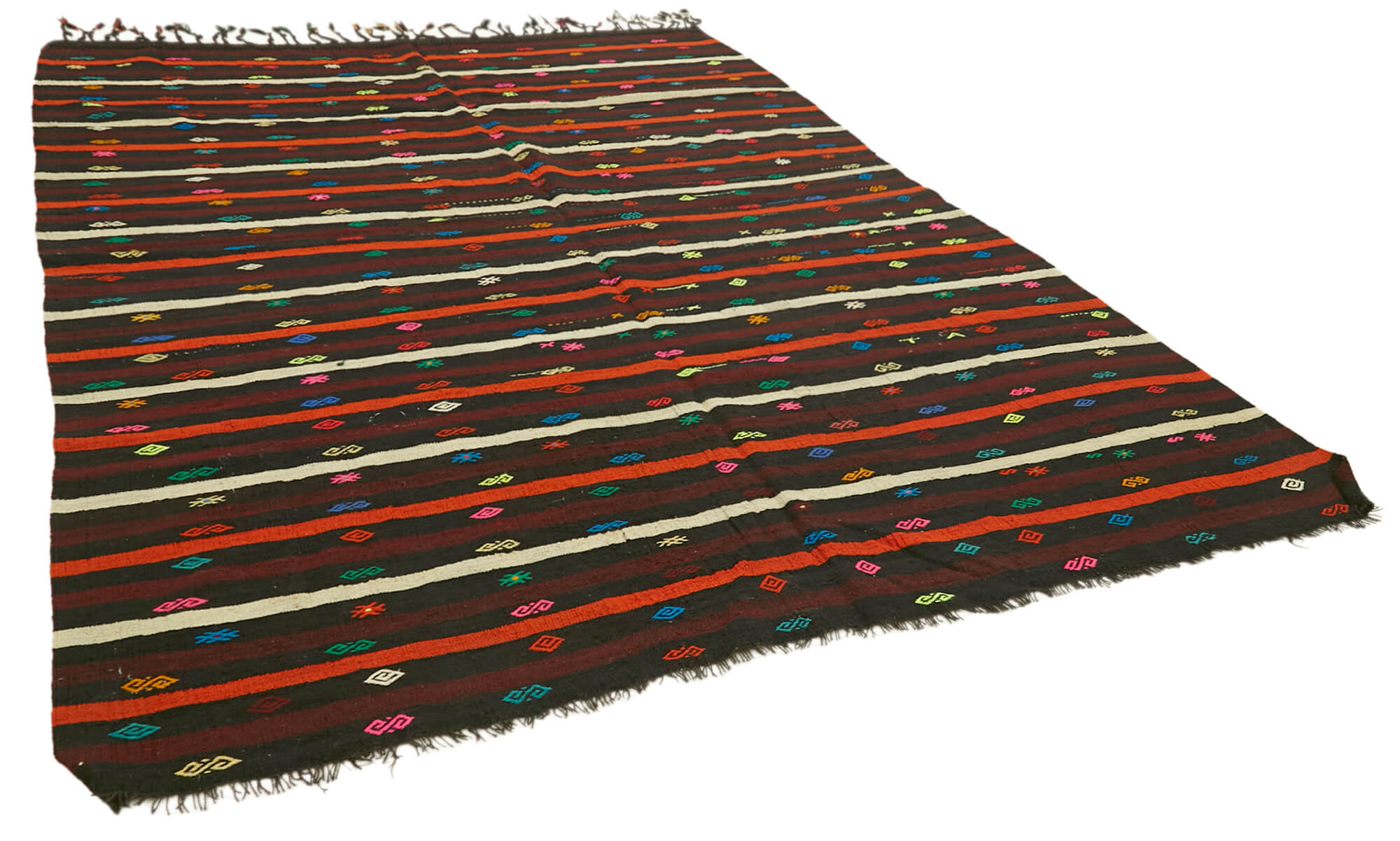 8 x 11 Brown Vintage Turkish Kilim Rug - 5865