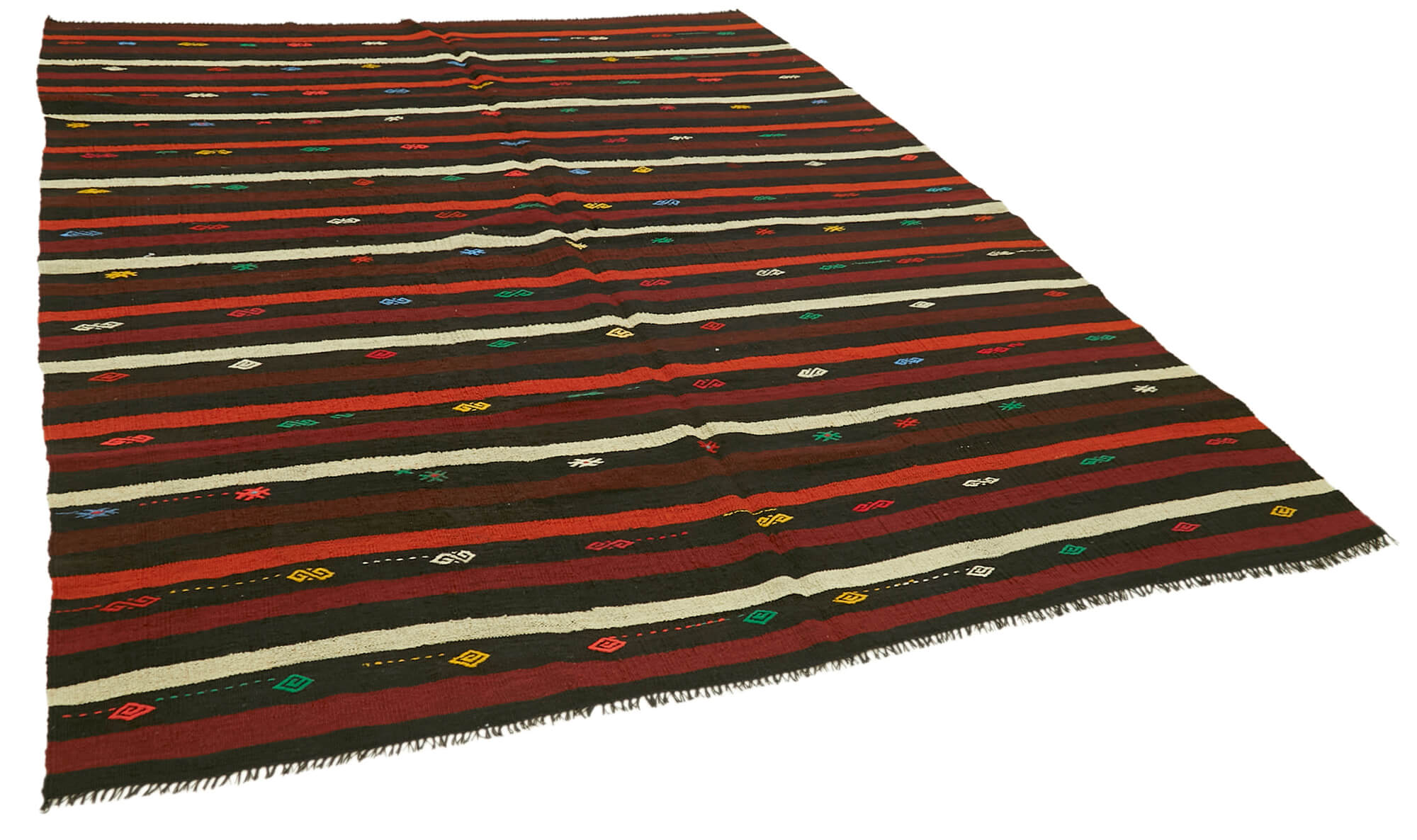 7 x 10 Brown Vintage Turkish Kilim Rug - 5866