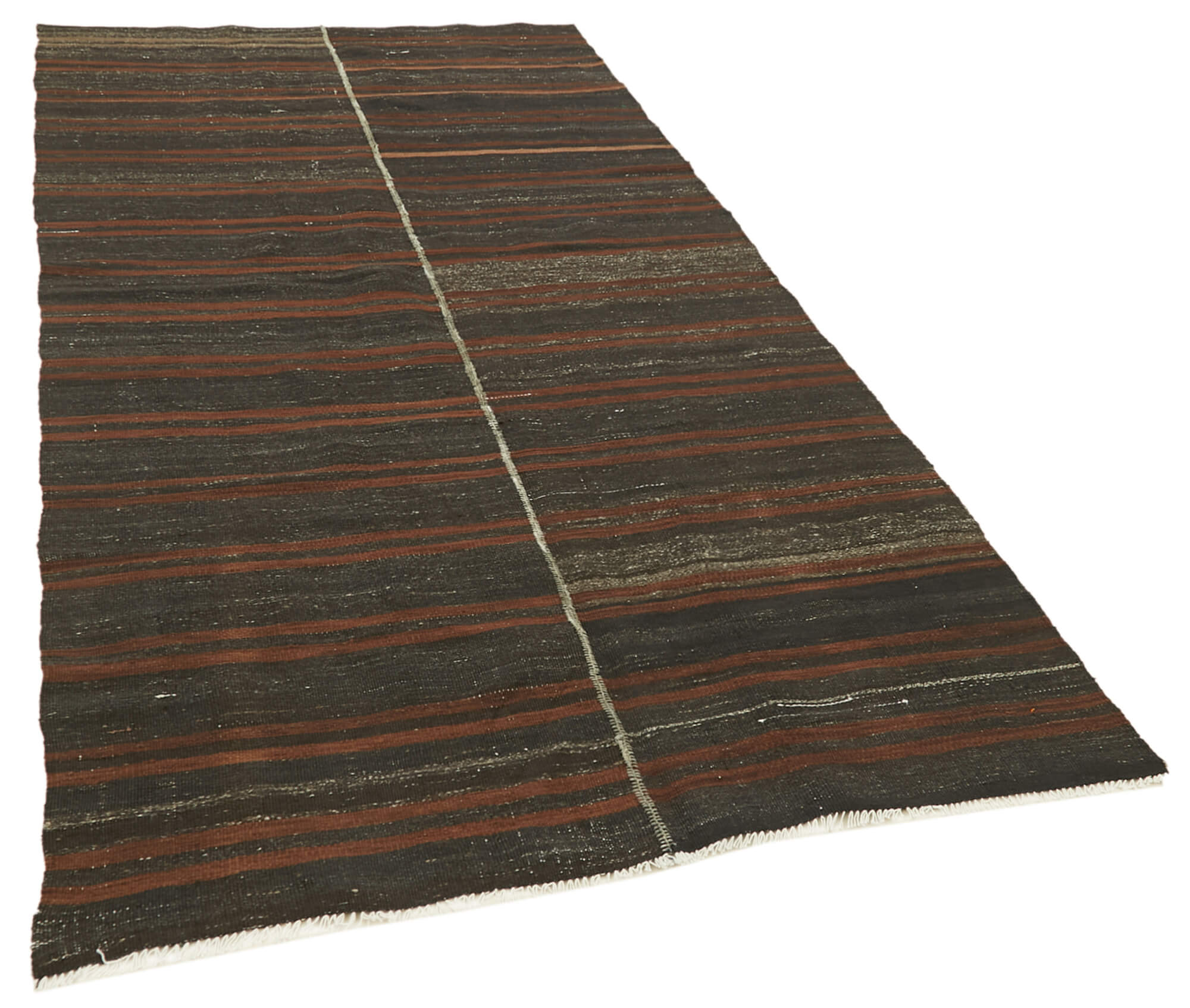 4 x 10 Brown Vintage Turkish Kilim Rug - 5868