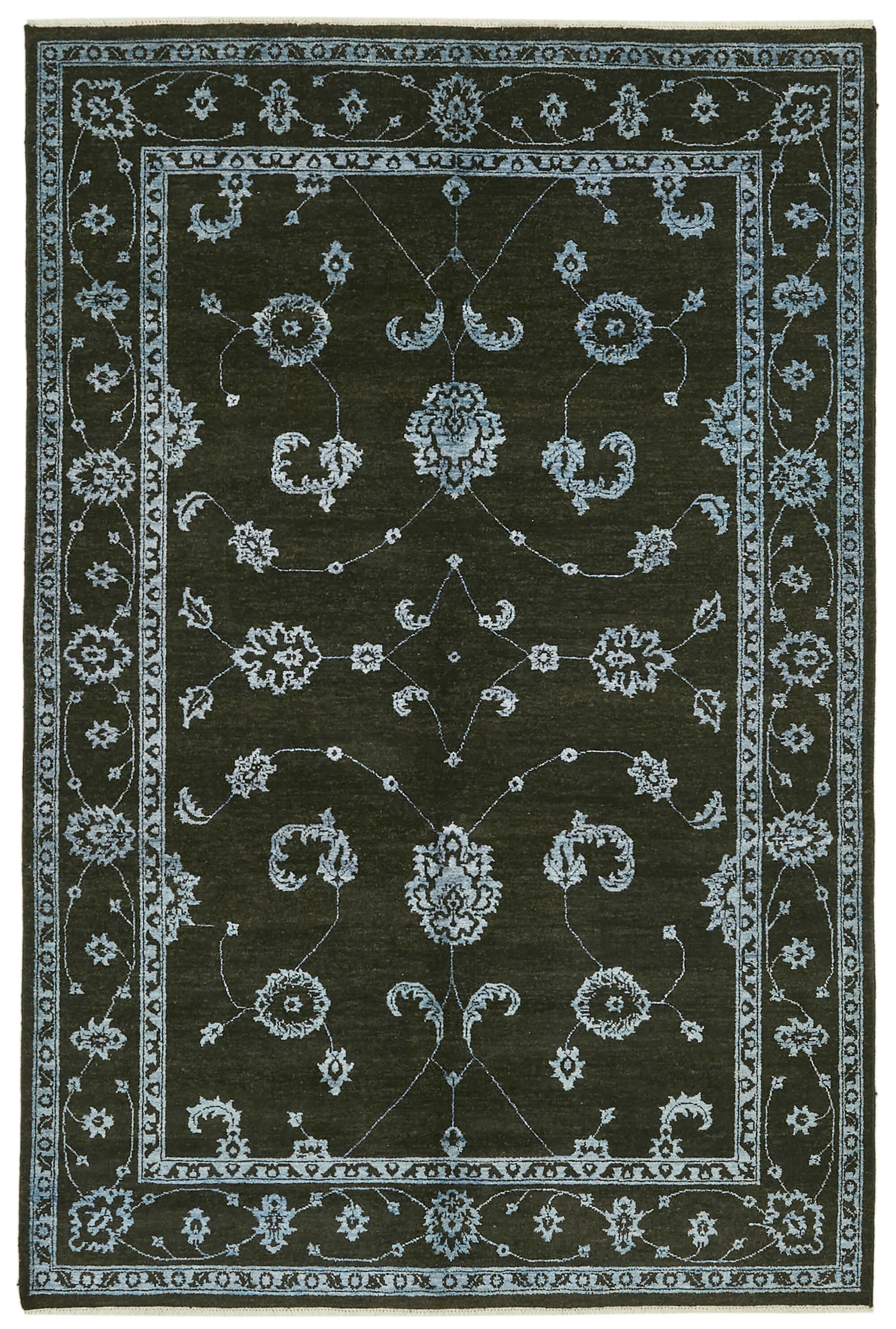 6 x 9 Black Oushak Rug - 5882