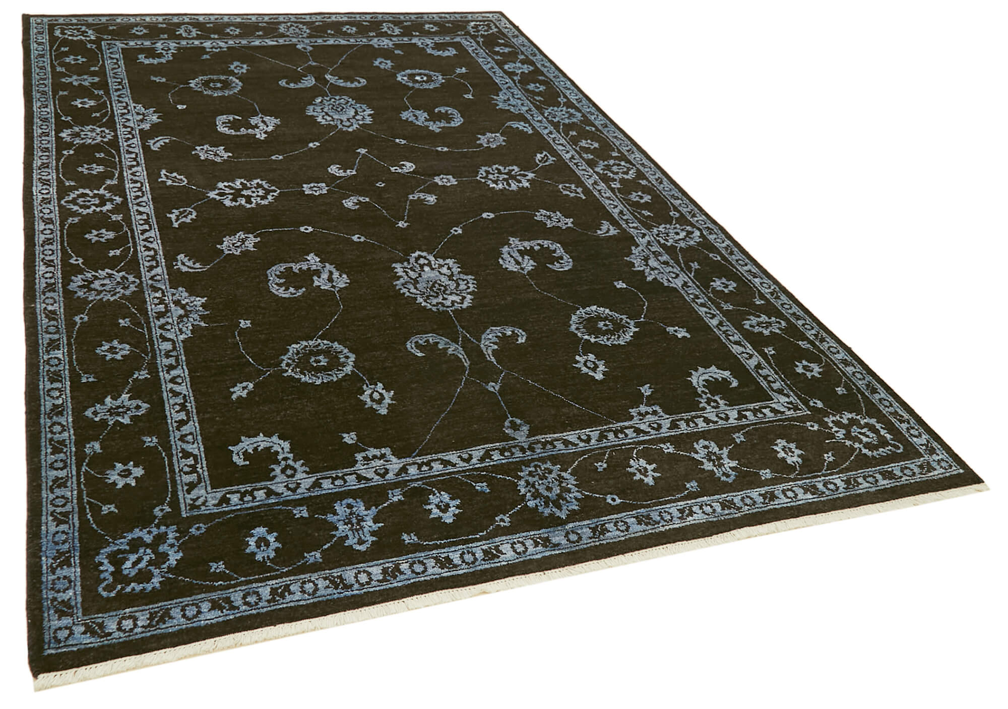 6 x 9 Black Oushak Rug - 5882