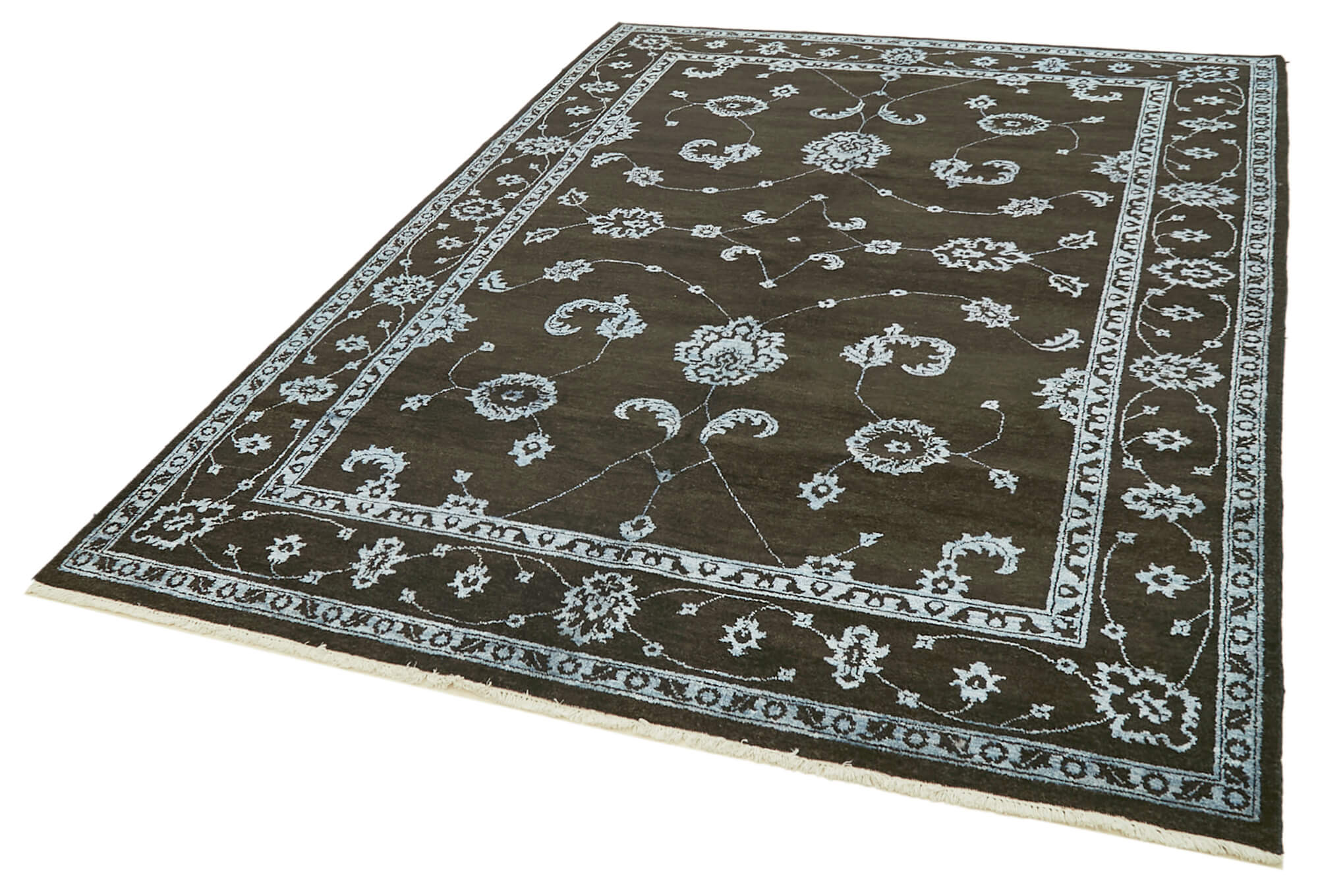 6 x 9 Black Oushak Rug - 5882