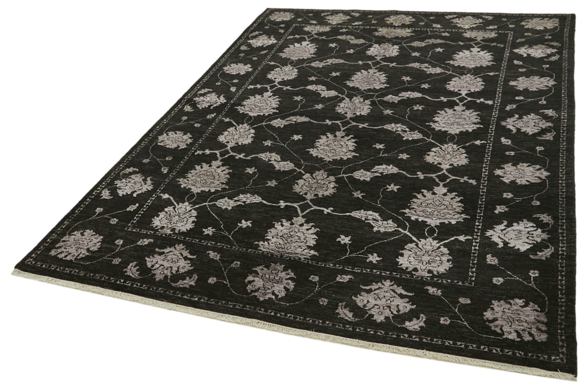 6 x 9 Black Oushak Rug - 5885