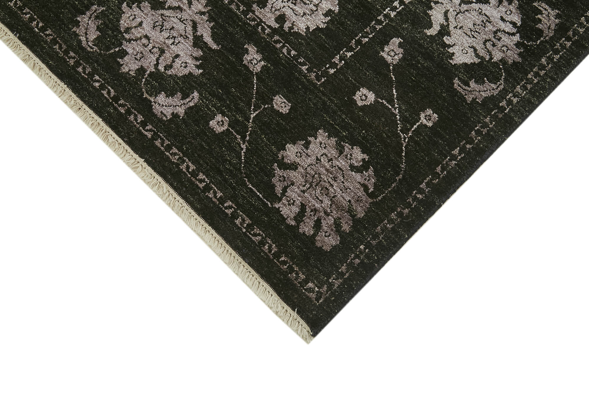 6 x 9 Black Oushak Rug - 5885