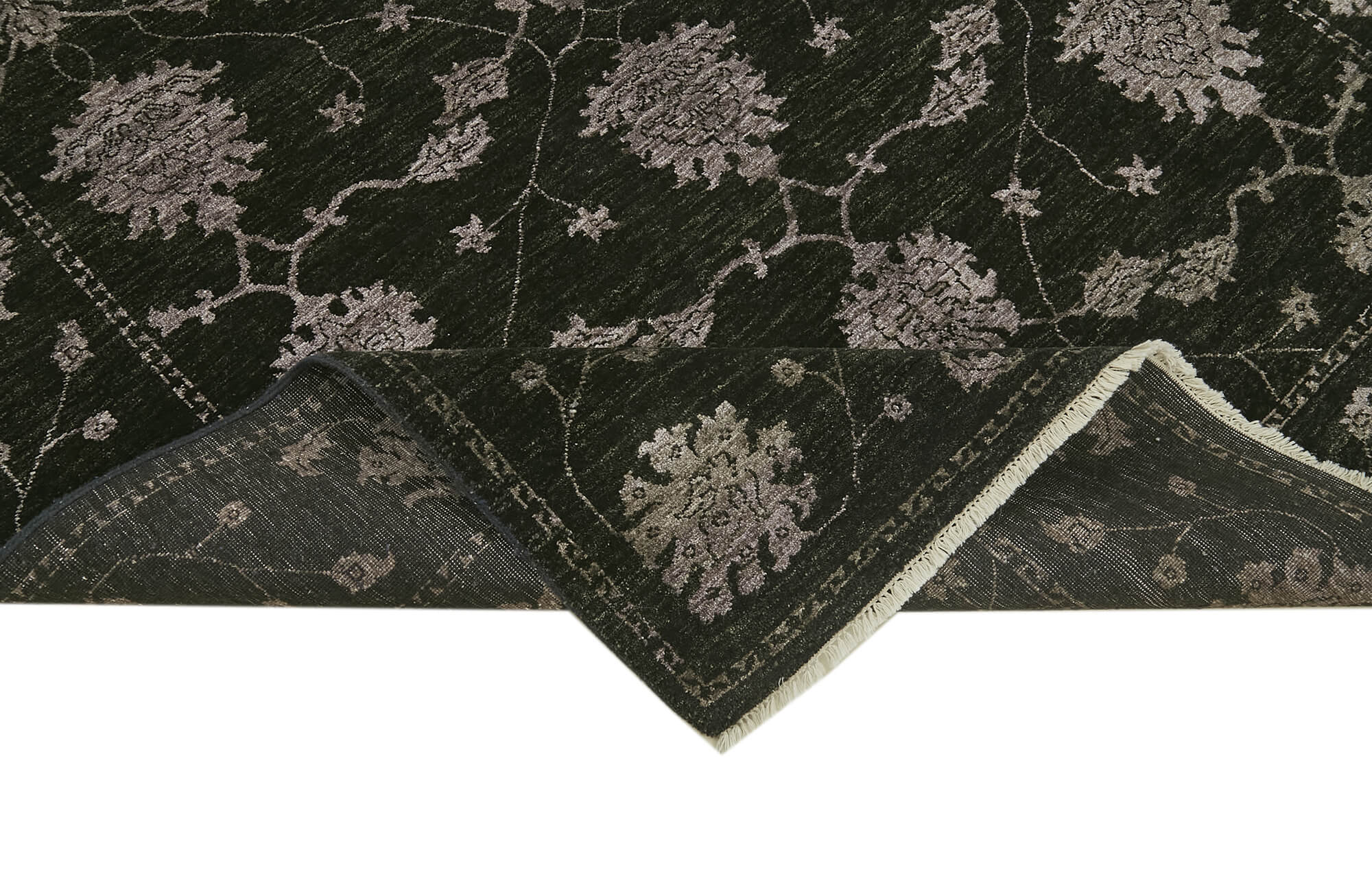 6 x 9 Black Oushak Rug - 5885