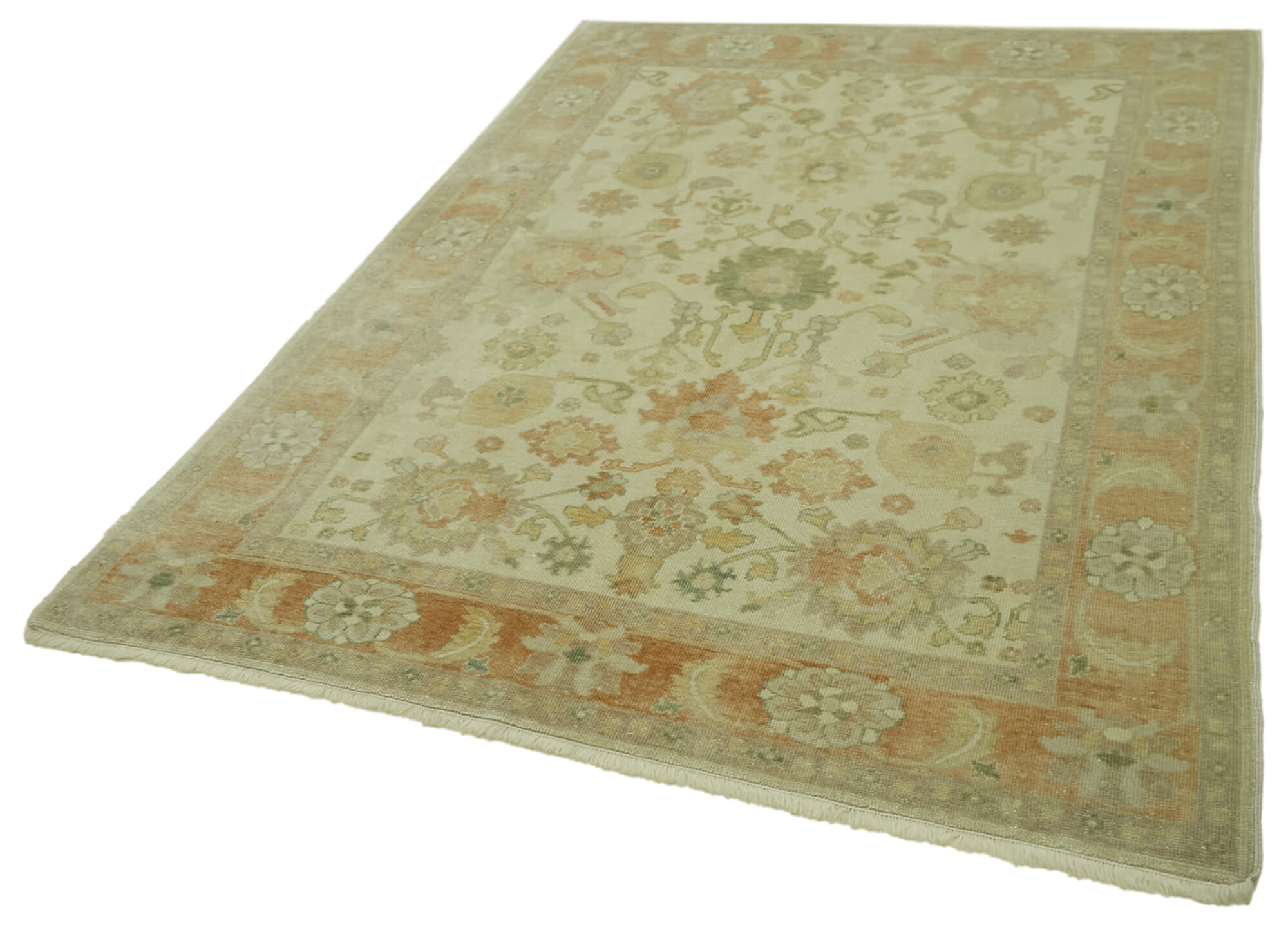 6 x 8 Beige Oushak Rug - 5888