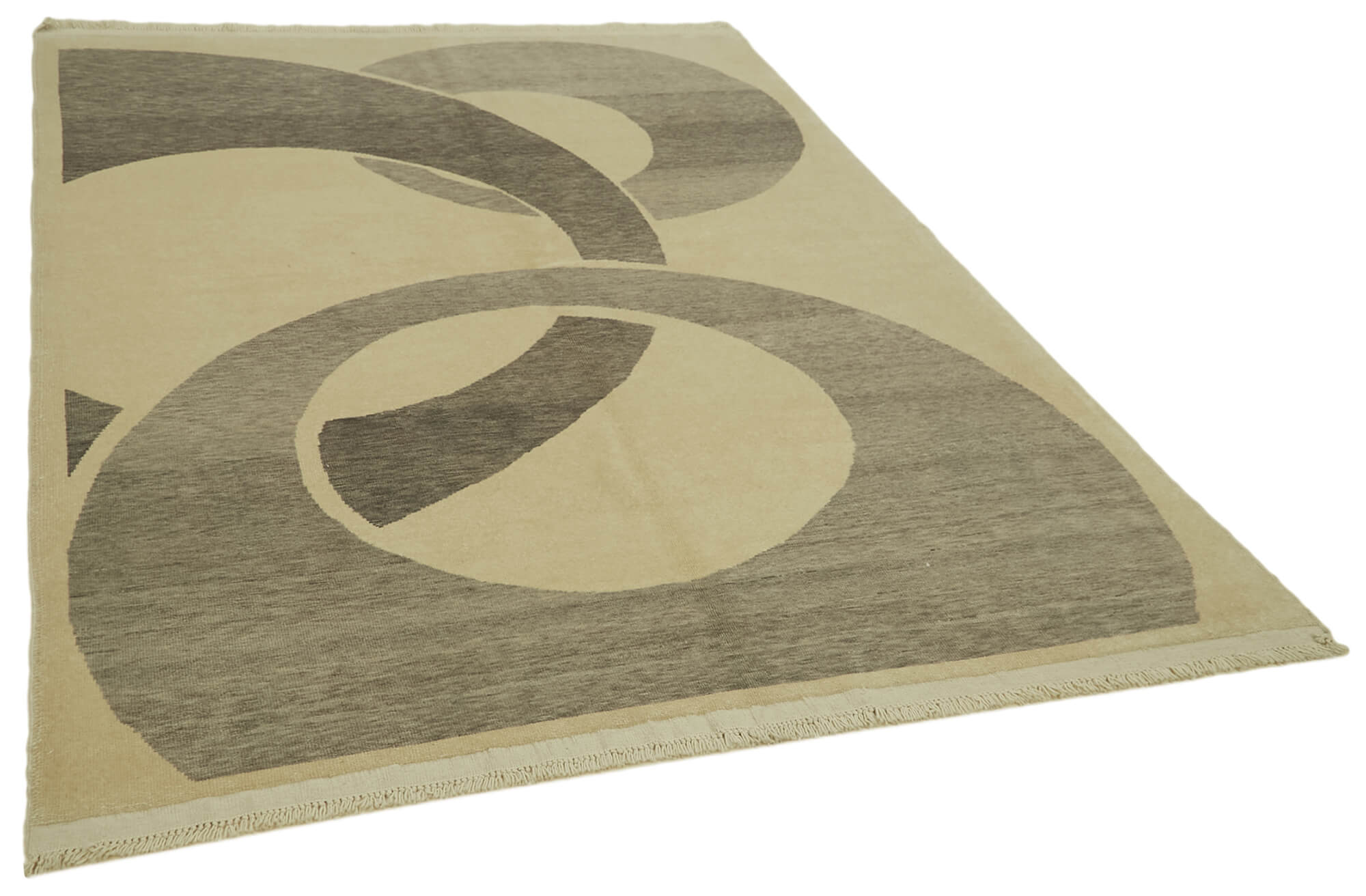 6 x 8 Beige Oushak Rug - 5890