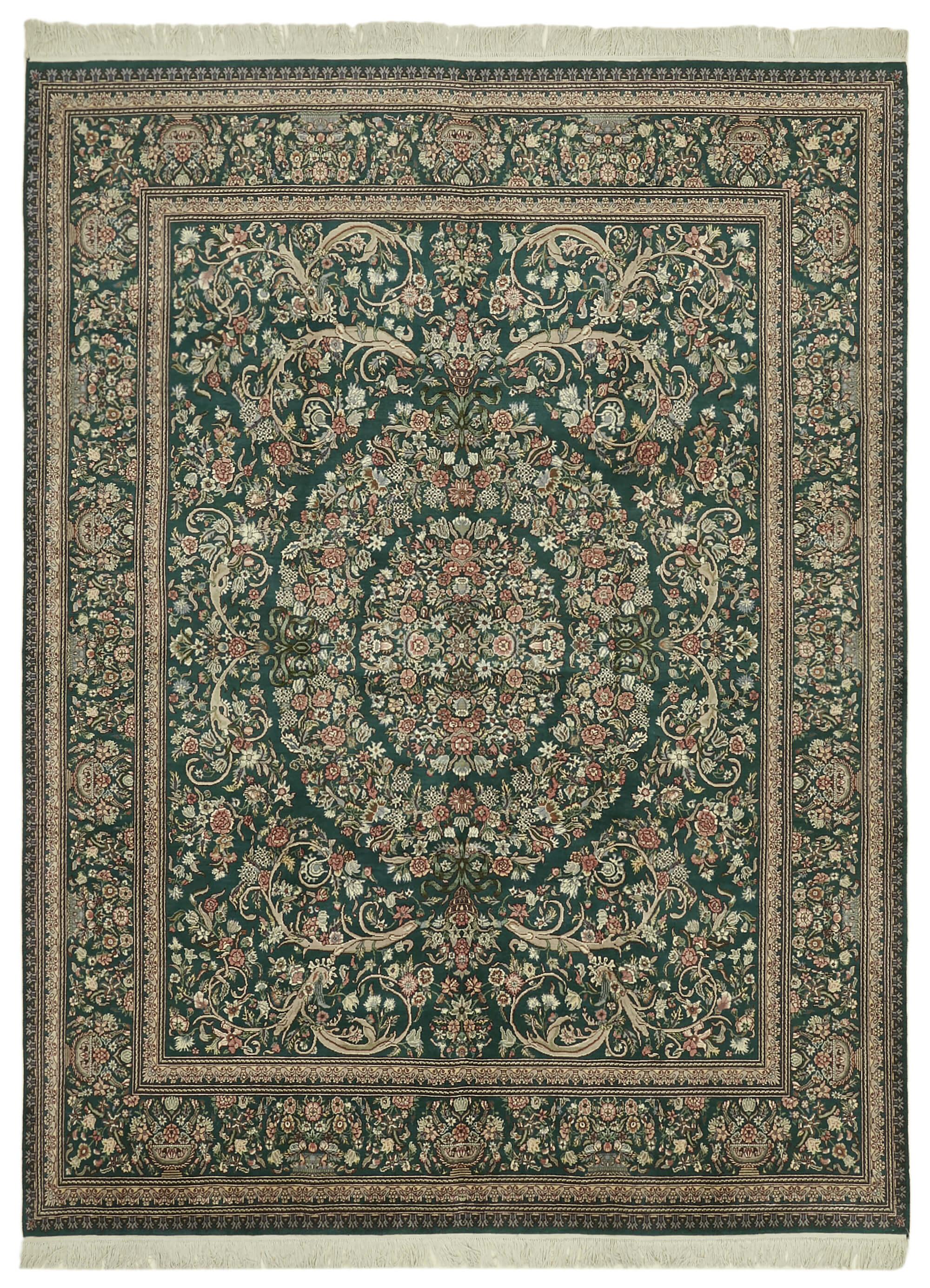 8 x 11 Green Oushak Rug - 5899