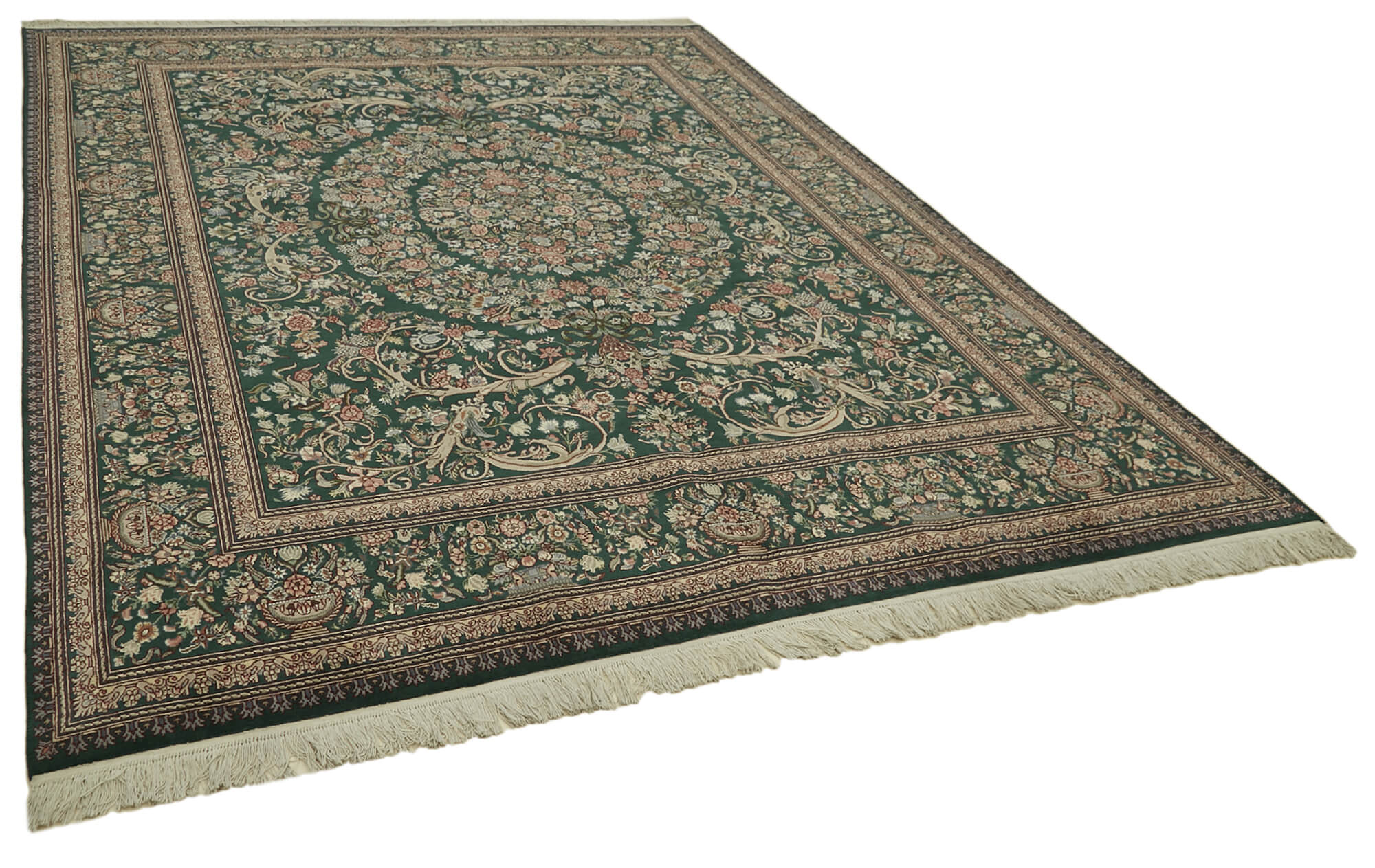 8 x 11 Green Oushak Rug - 5899