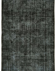 7 x 10 Black Overdyed Rug - 5946