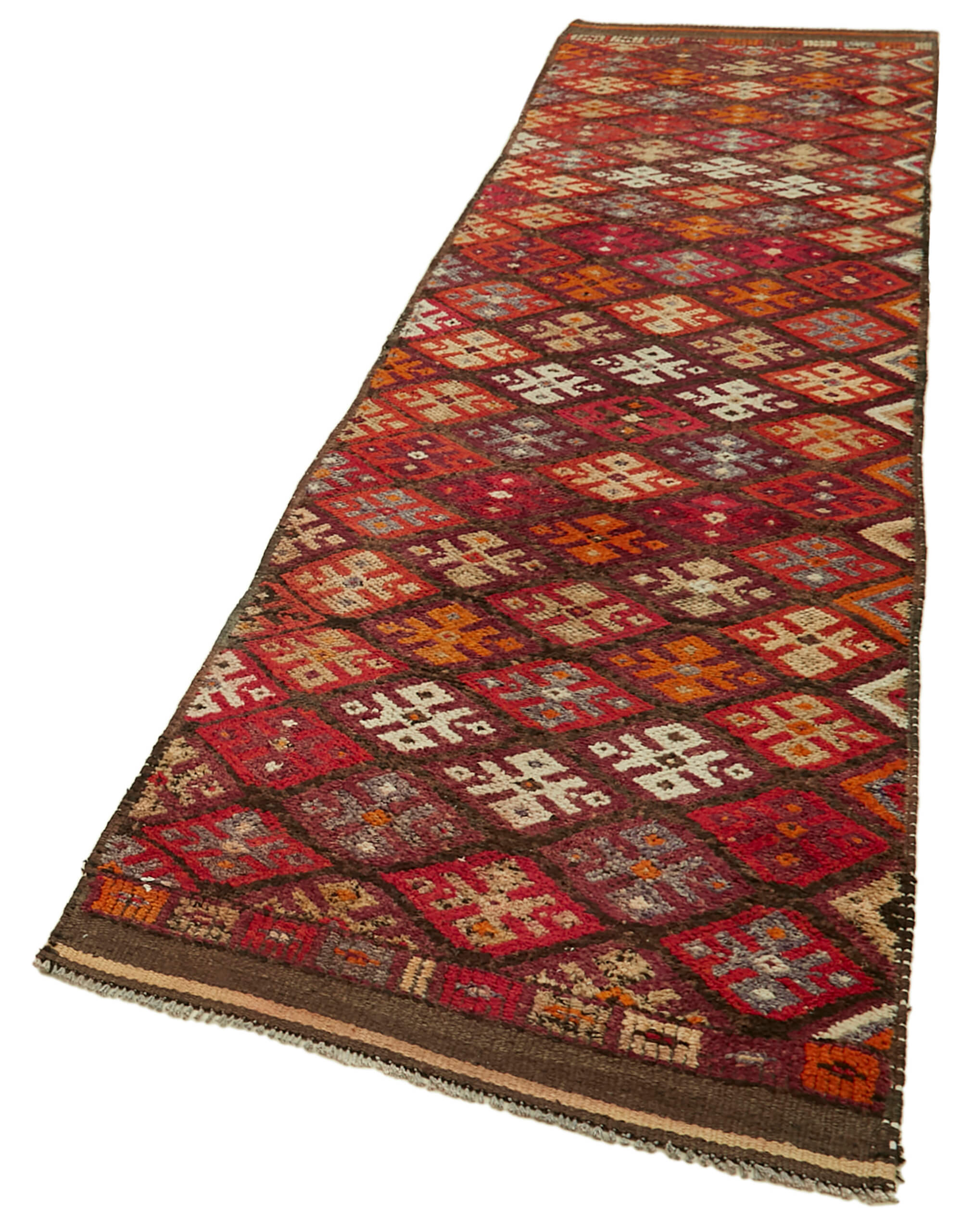 3 x 13 Red Boho Runner Rugs - 5988