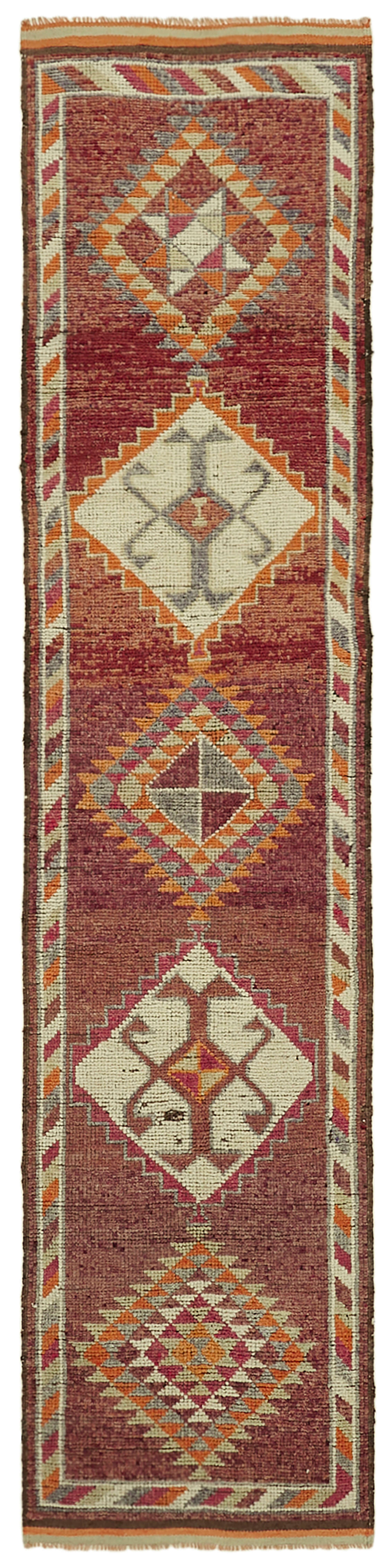 3 x 12 Red Boho Runner Rugs - 5989