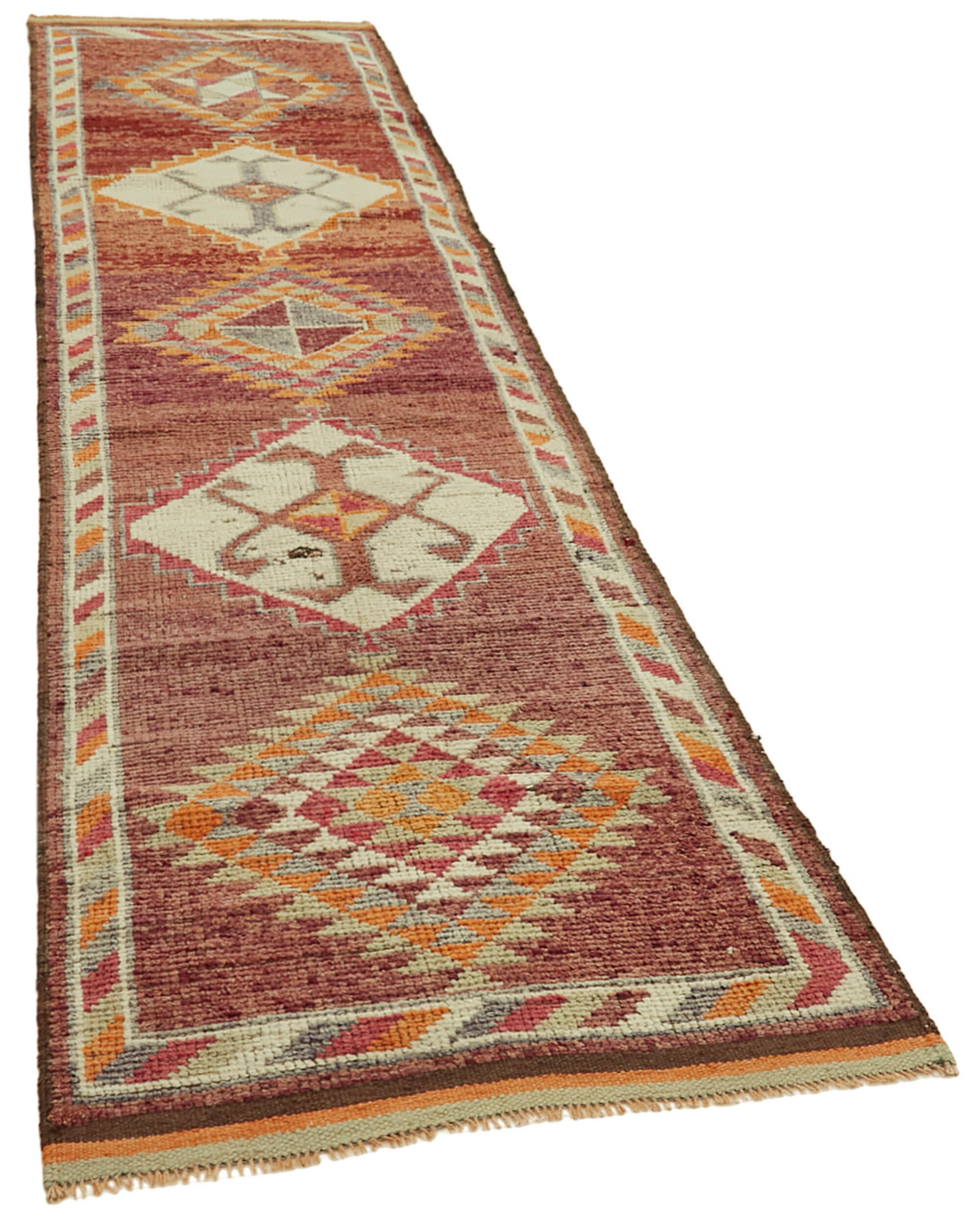 3 x 12 Red Boho Runner Rugs - 5989