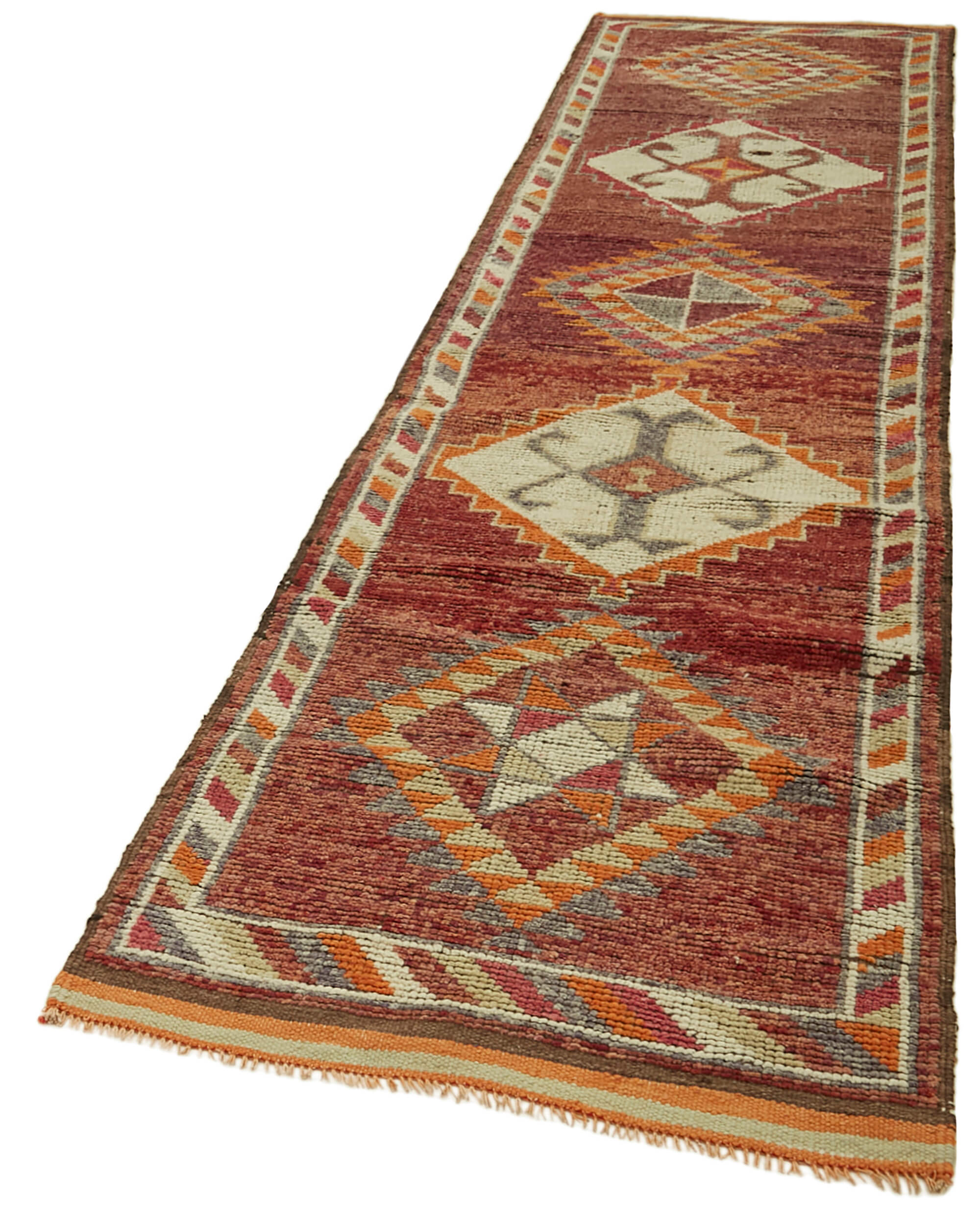 3 x 12 Red Boho Runner Rugs - 5989