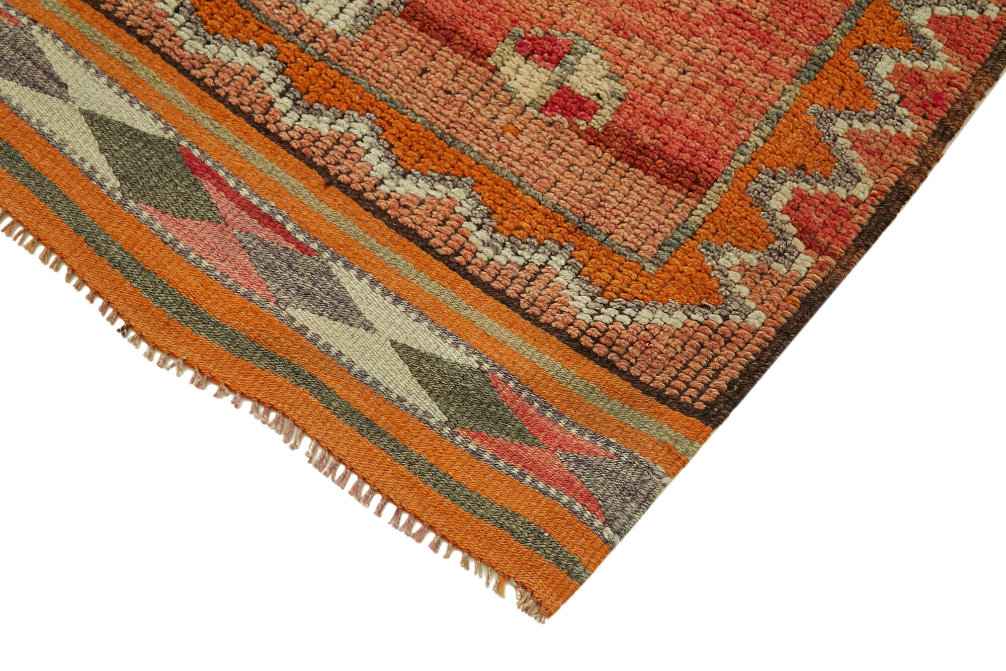 3 x 11 Orange Boho Runner Rugs - 5990