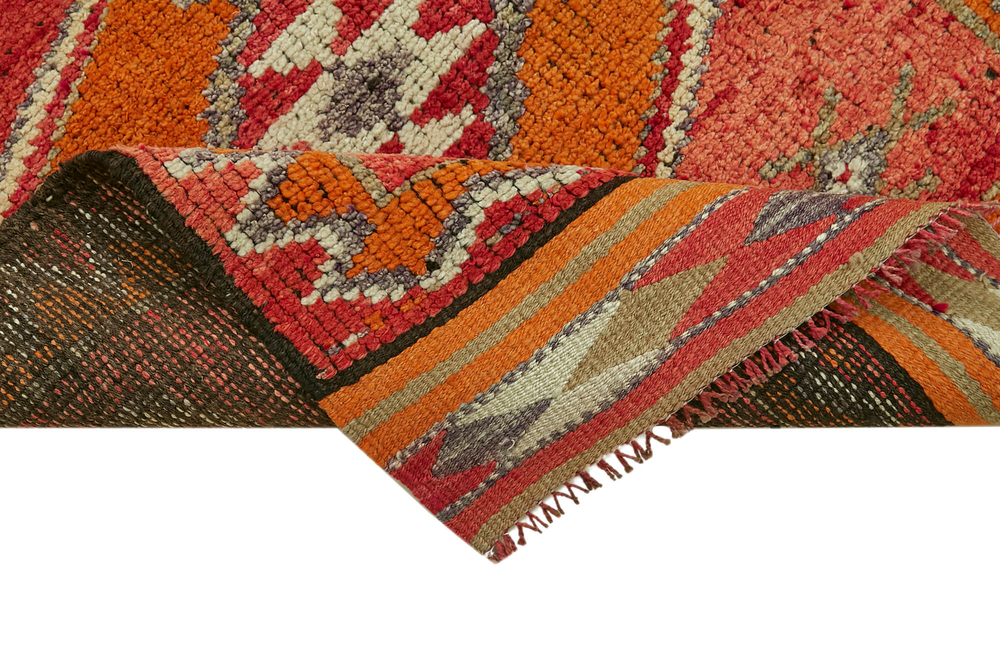 3 x 11 Orange Boho Runner Rugs - 5990