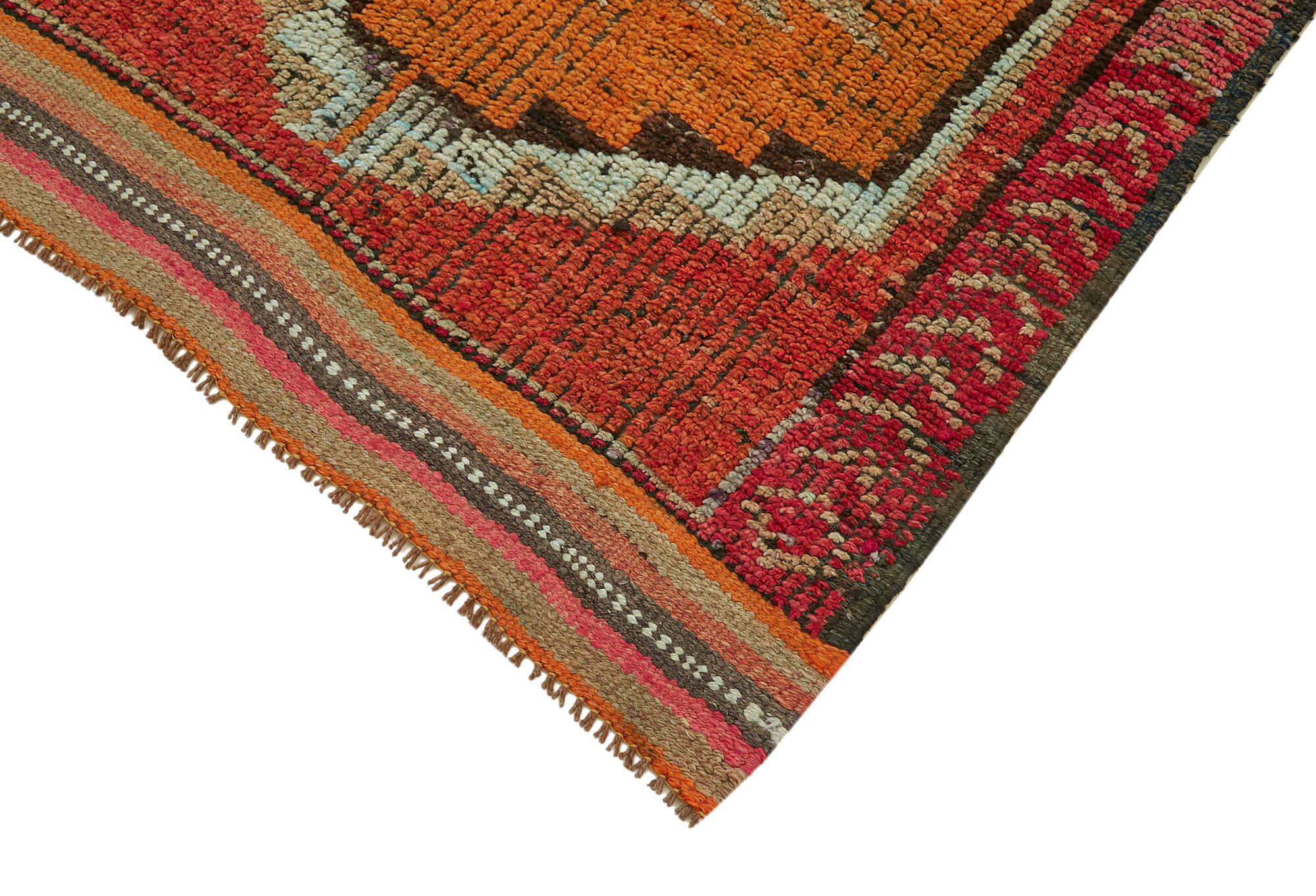 3 x 10 Orange Boho Runner Rugs - 5991