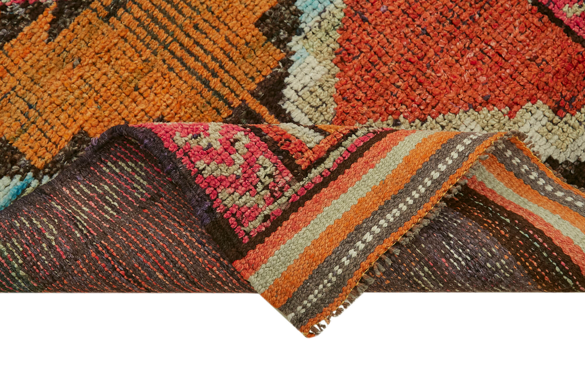 3 x 10 Orange Boho Runner Rugs - 5991