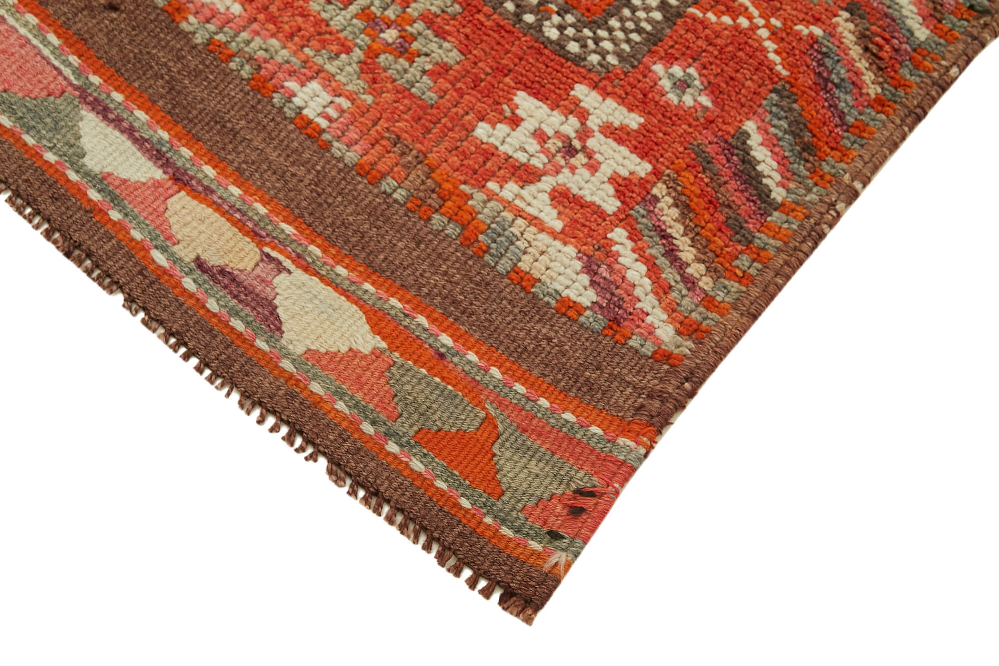 3 x 12 Orange Boho Runner Rugs - 5992