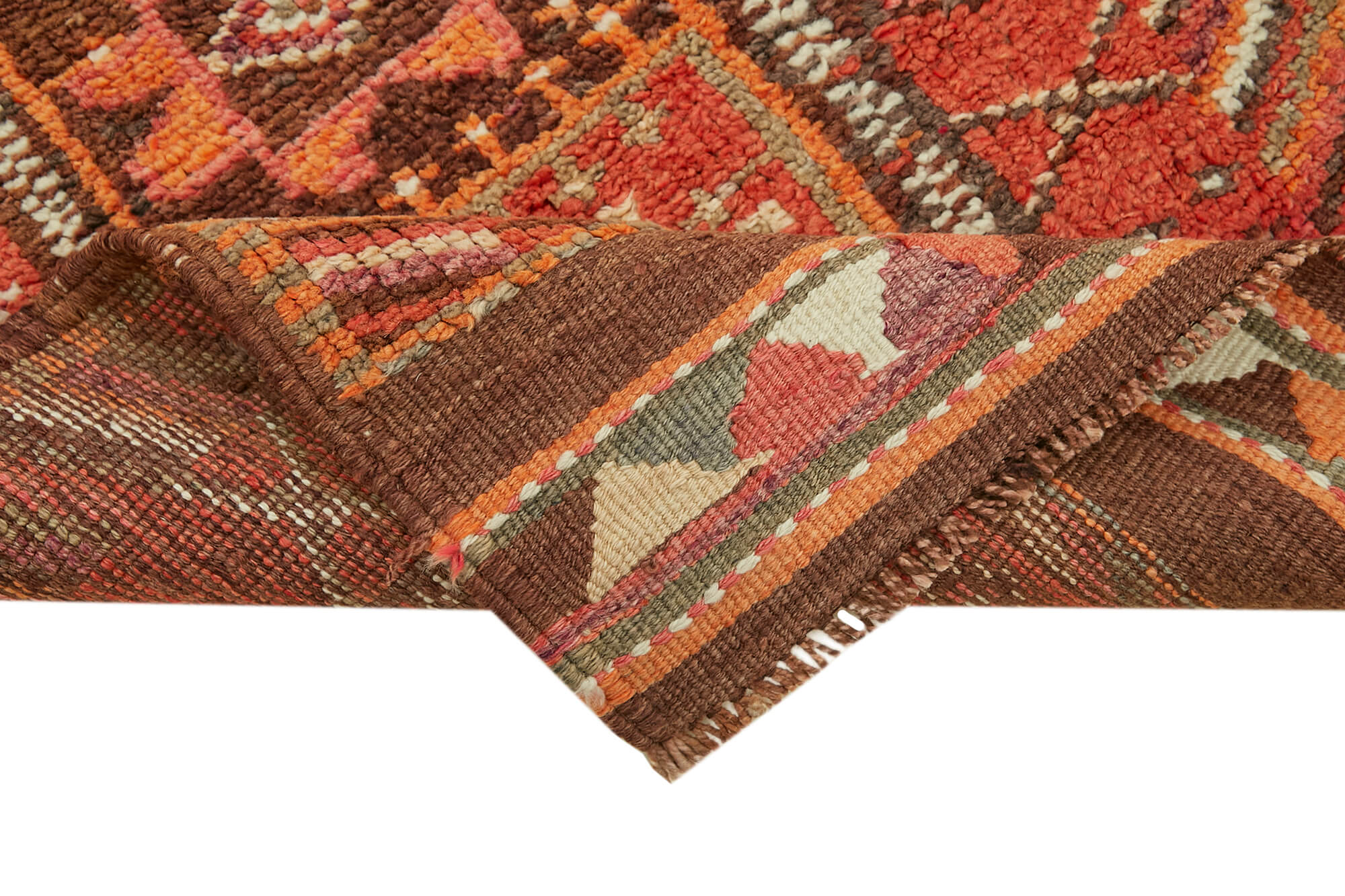 3 x 12 Orange Boho Runner Rugs - 5992