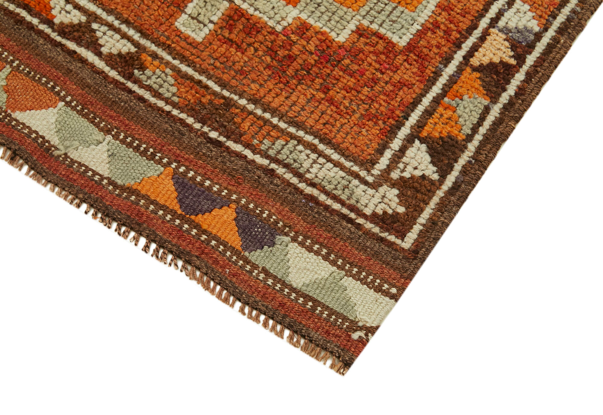 3 x 11 Orange Boho Runner Rugs - 5993