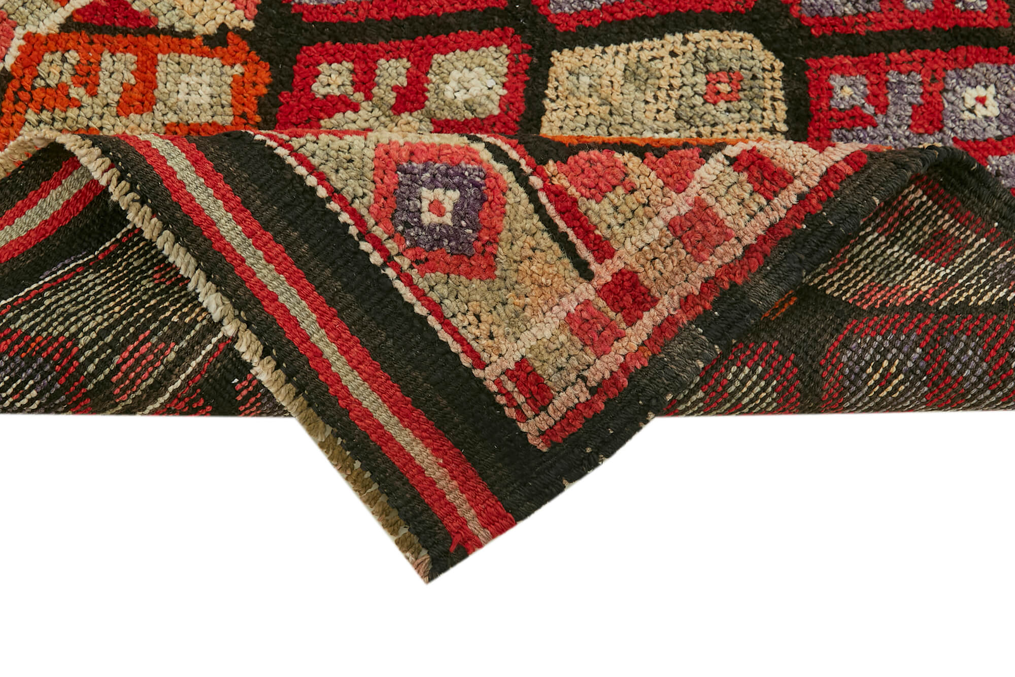 3 x 14 Red Boho Runner Rugs - 5996