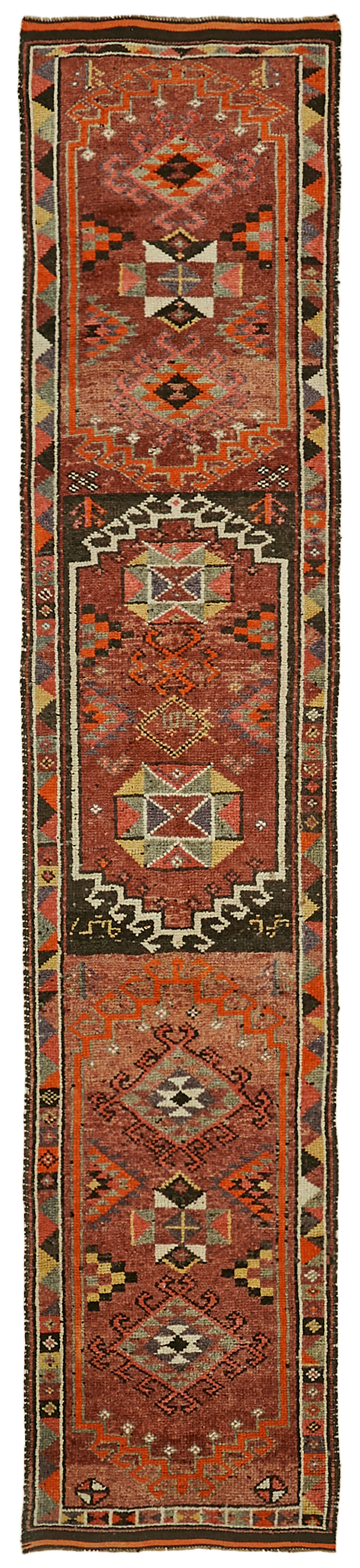 3 x 13 Red Boho Runner Rugs - 5998