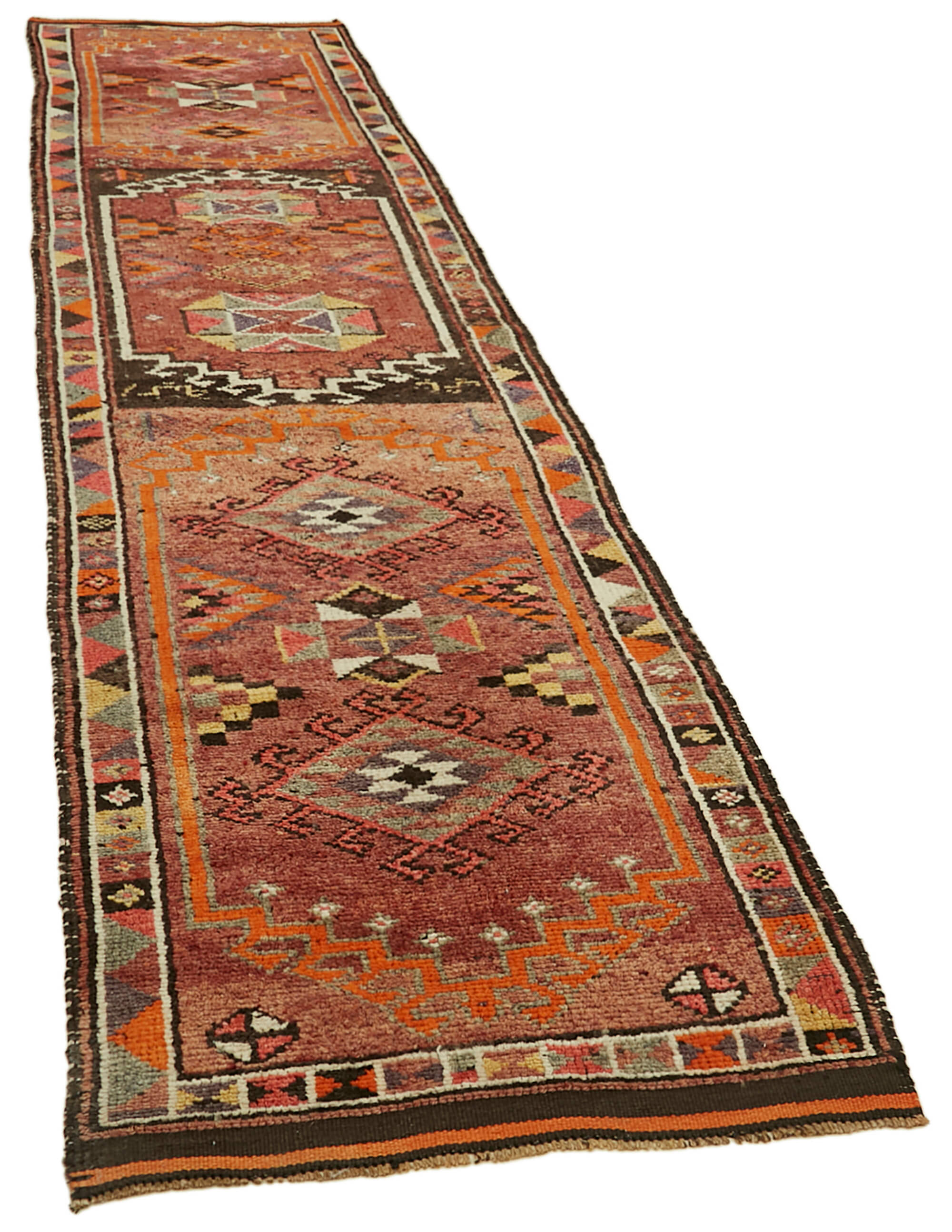 3 x 13 Red Boho Runner Rugs - 5998