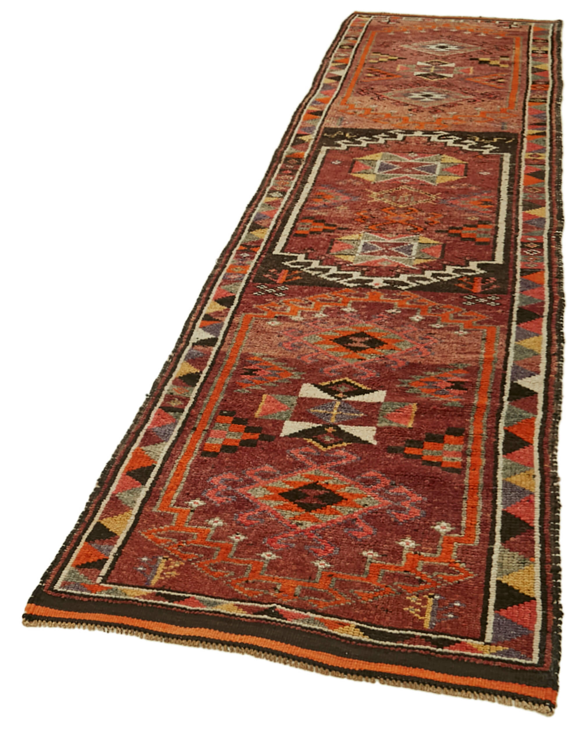 3 x 13 Red Boho Runner Rugs - 5998