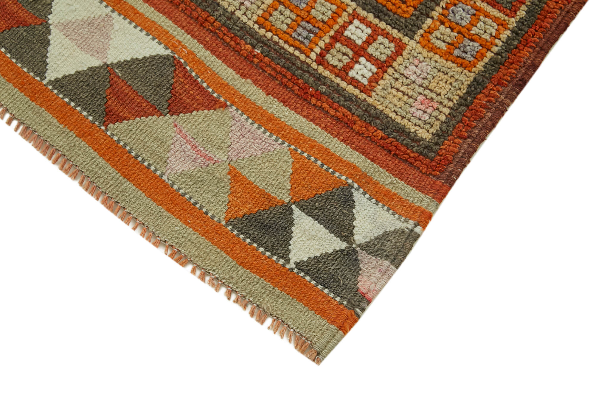 3 x 12 Orange Boho Runner Rugs - 5999