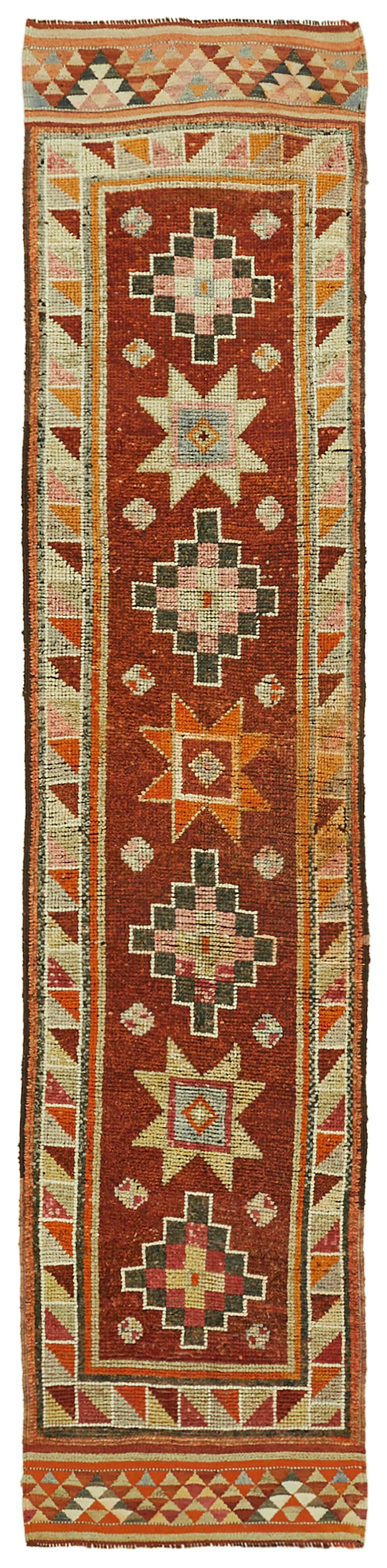 3 x 13 Red Boho Runner Rugs - 6000