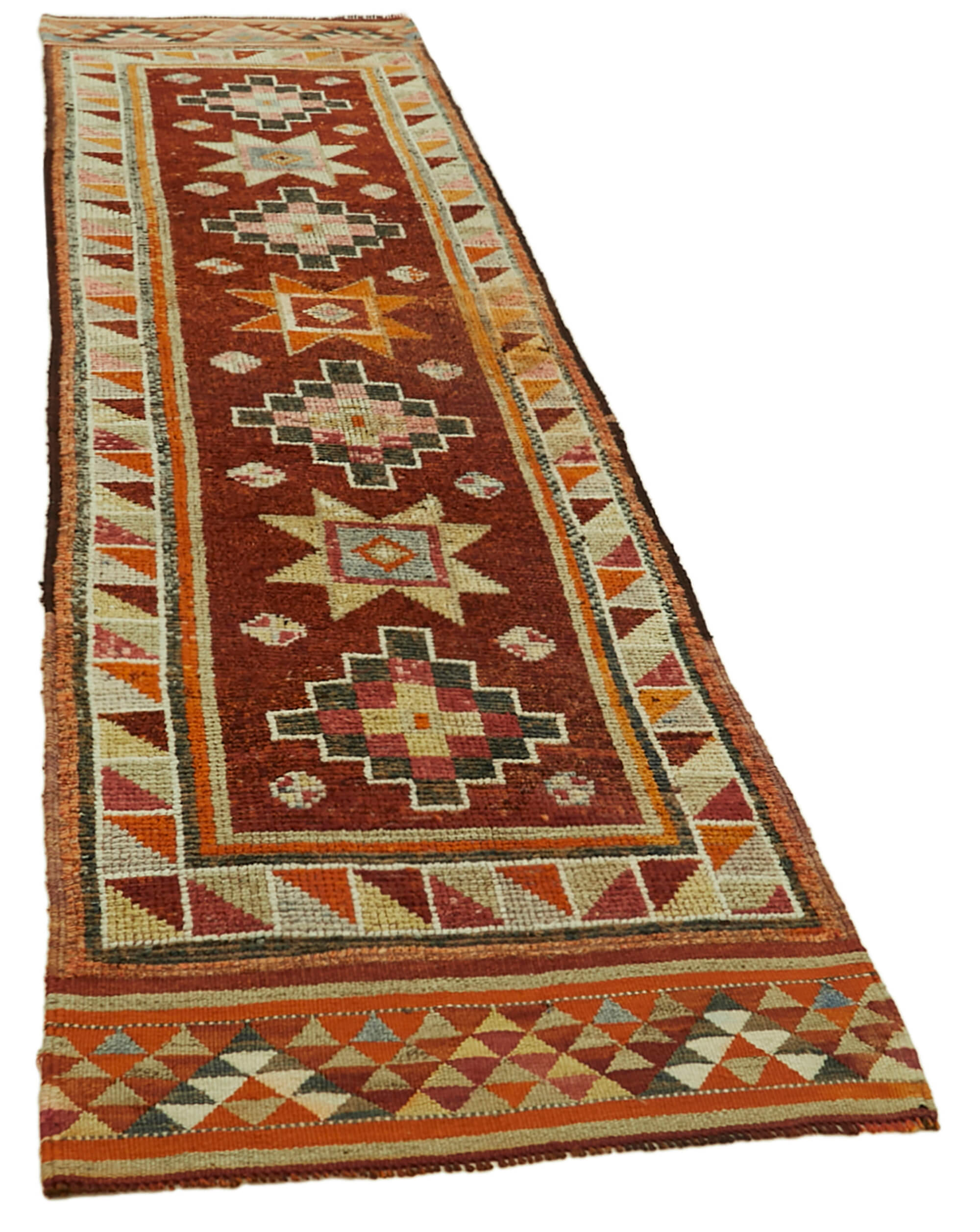 3 x 13 Red Boho Runner Rugs - 6000