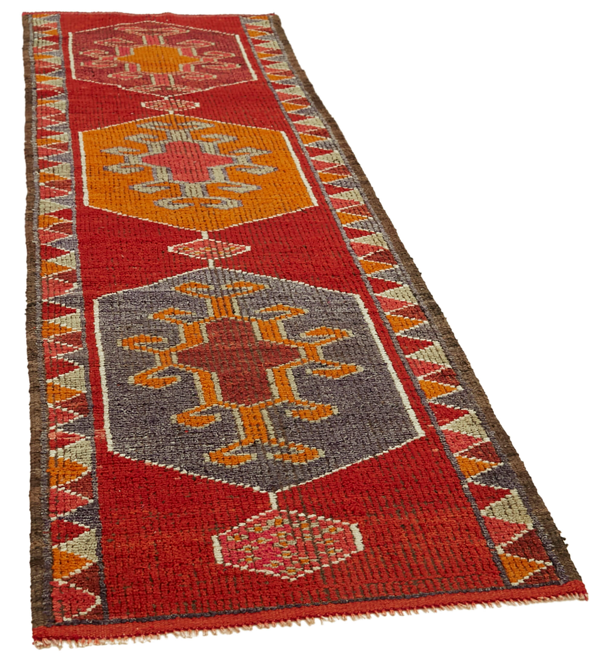 3 x 10 Red Boho Runner Rugs - 6001