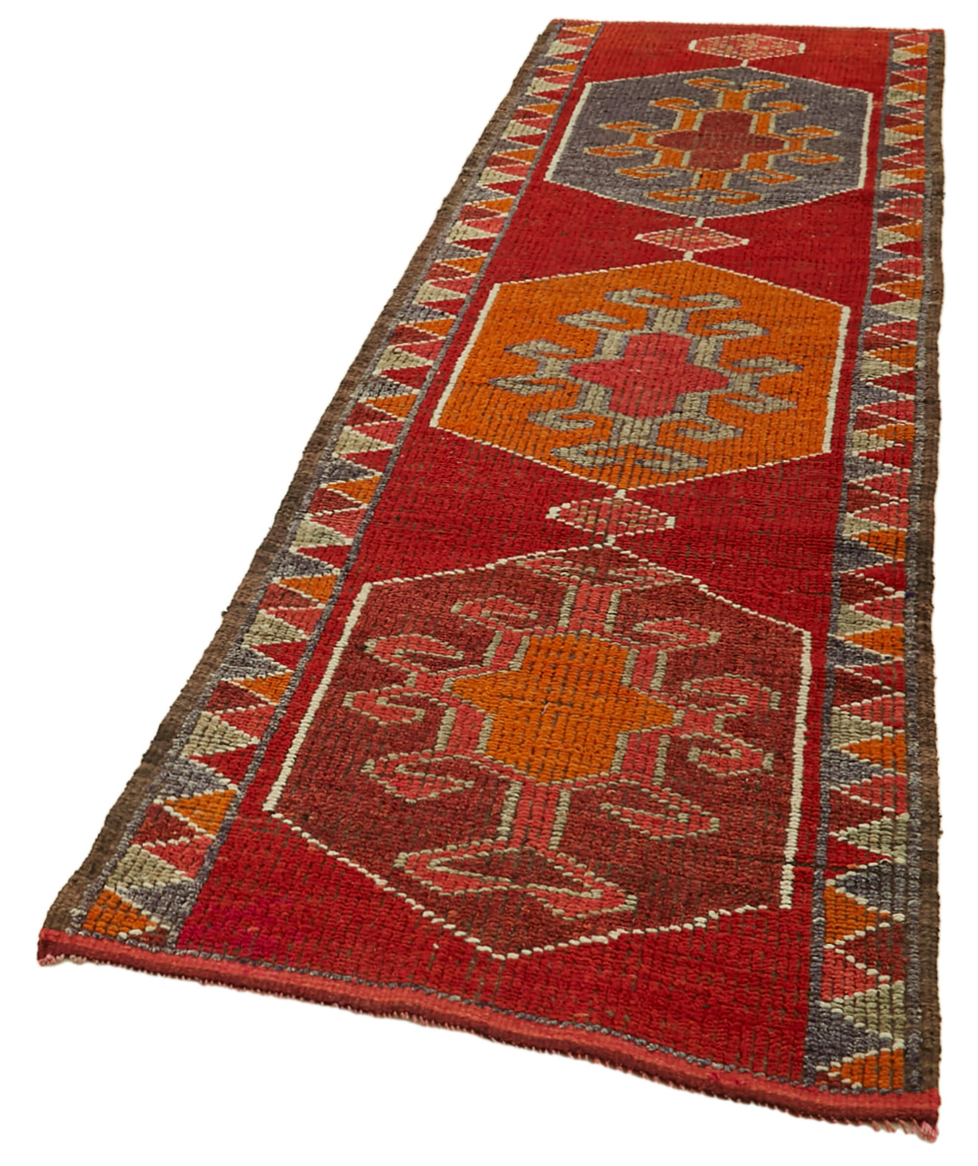 3 x 10 Red Boho Runner Rugs - 6001