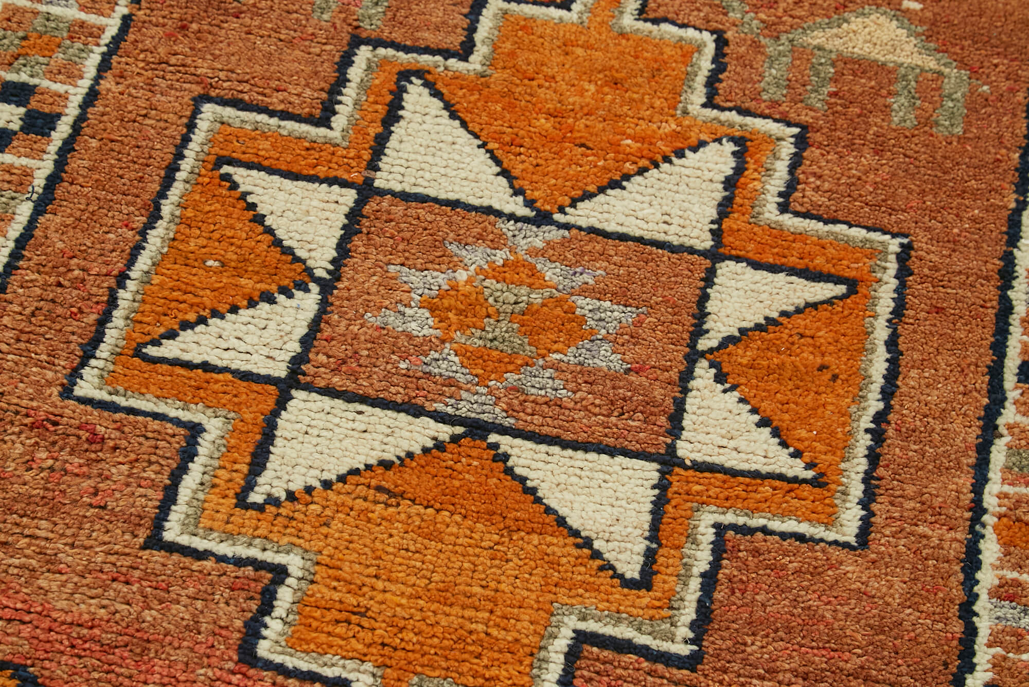 3 x 11 Orange Boho Runner Rugs - 6002