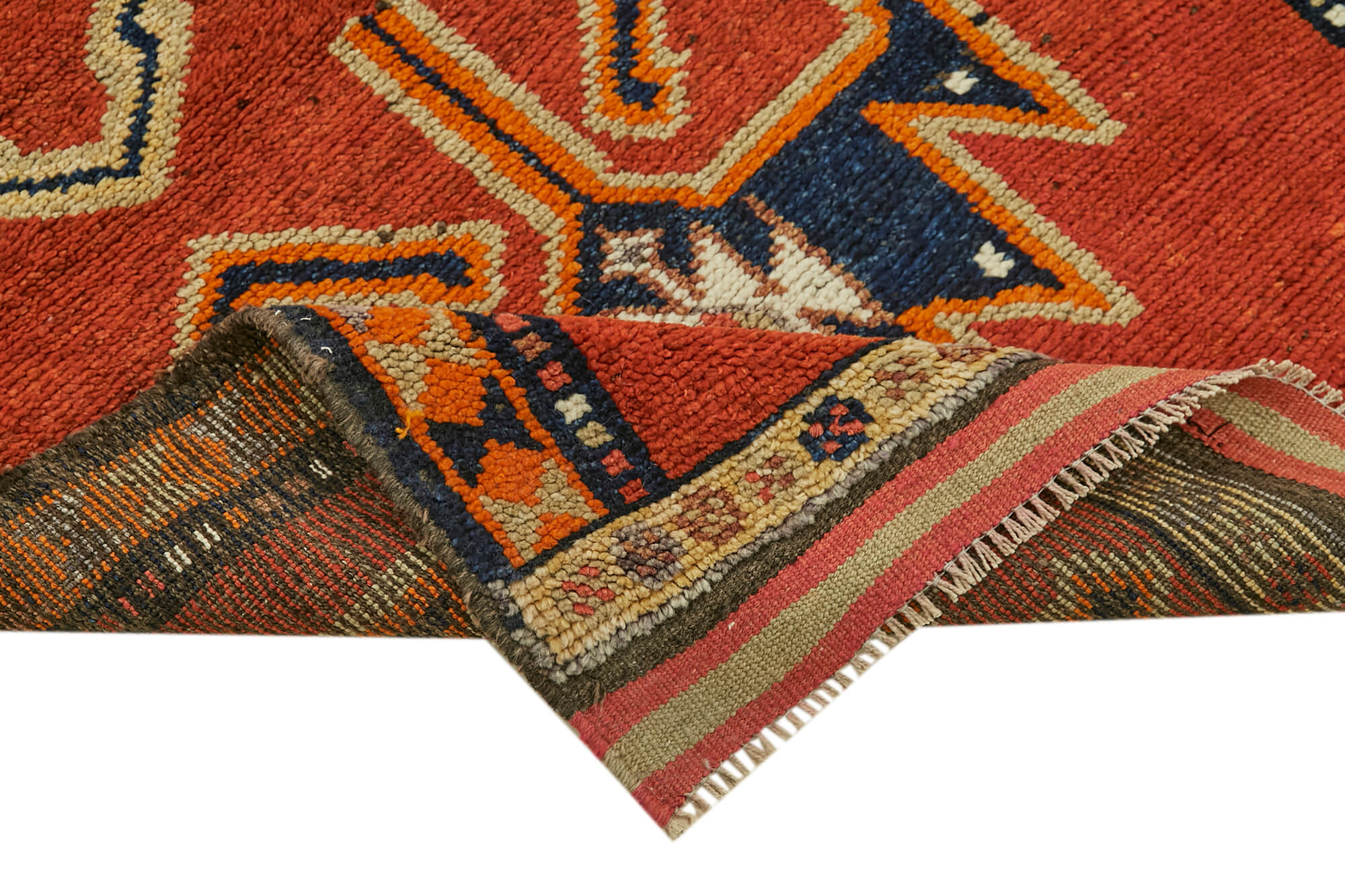 3 x 12 Orange Boho Runner Rugs - 6005