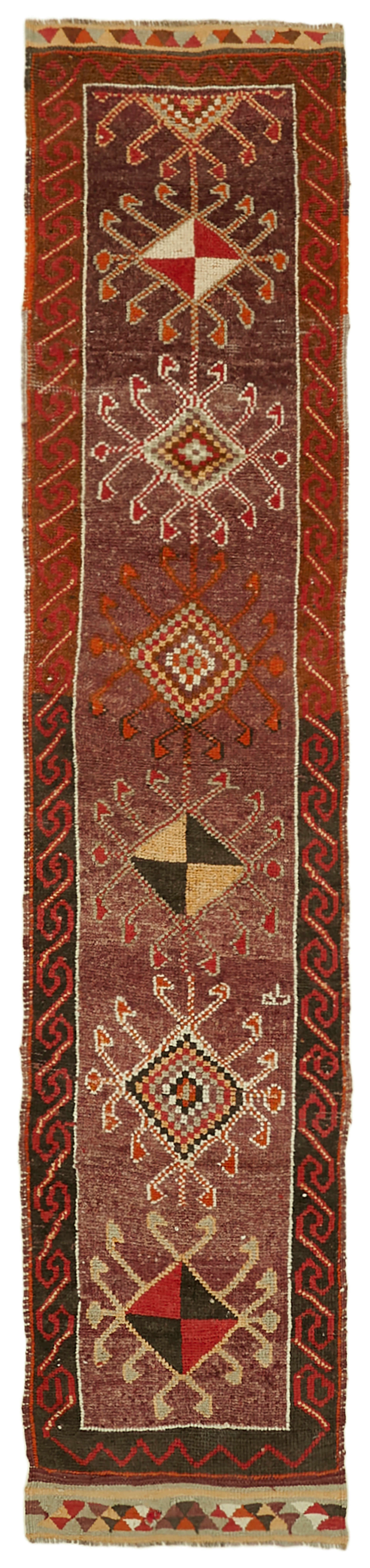 3 x 13 Red Boho Runner Rugs - 6008