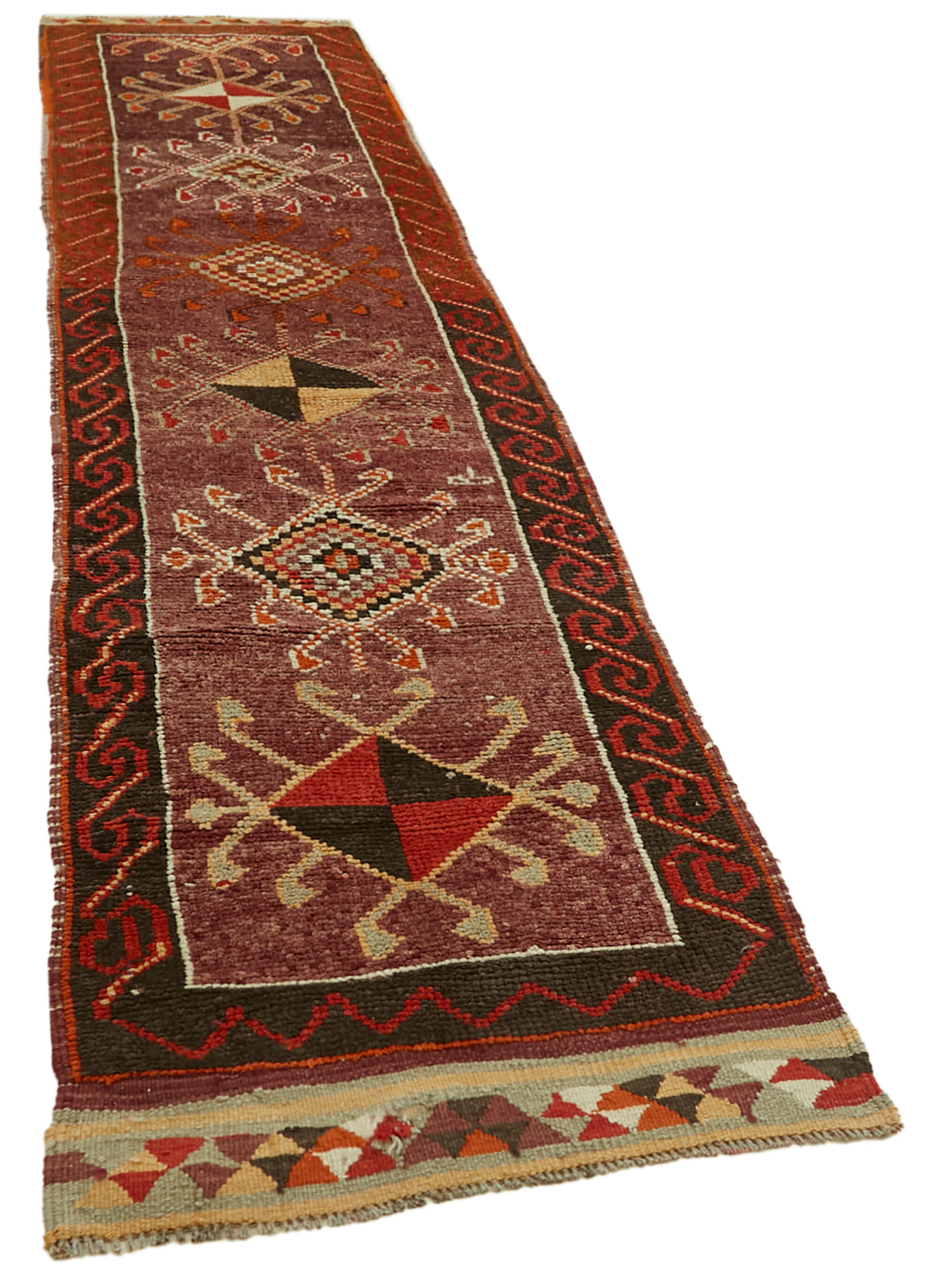 3 x 13 Red Boho Runner Rugs - 6008