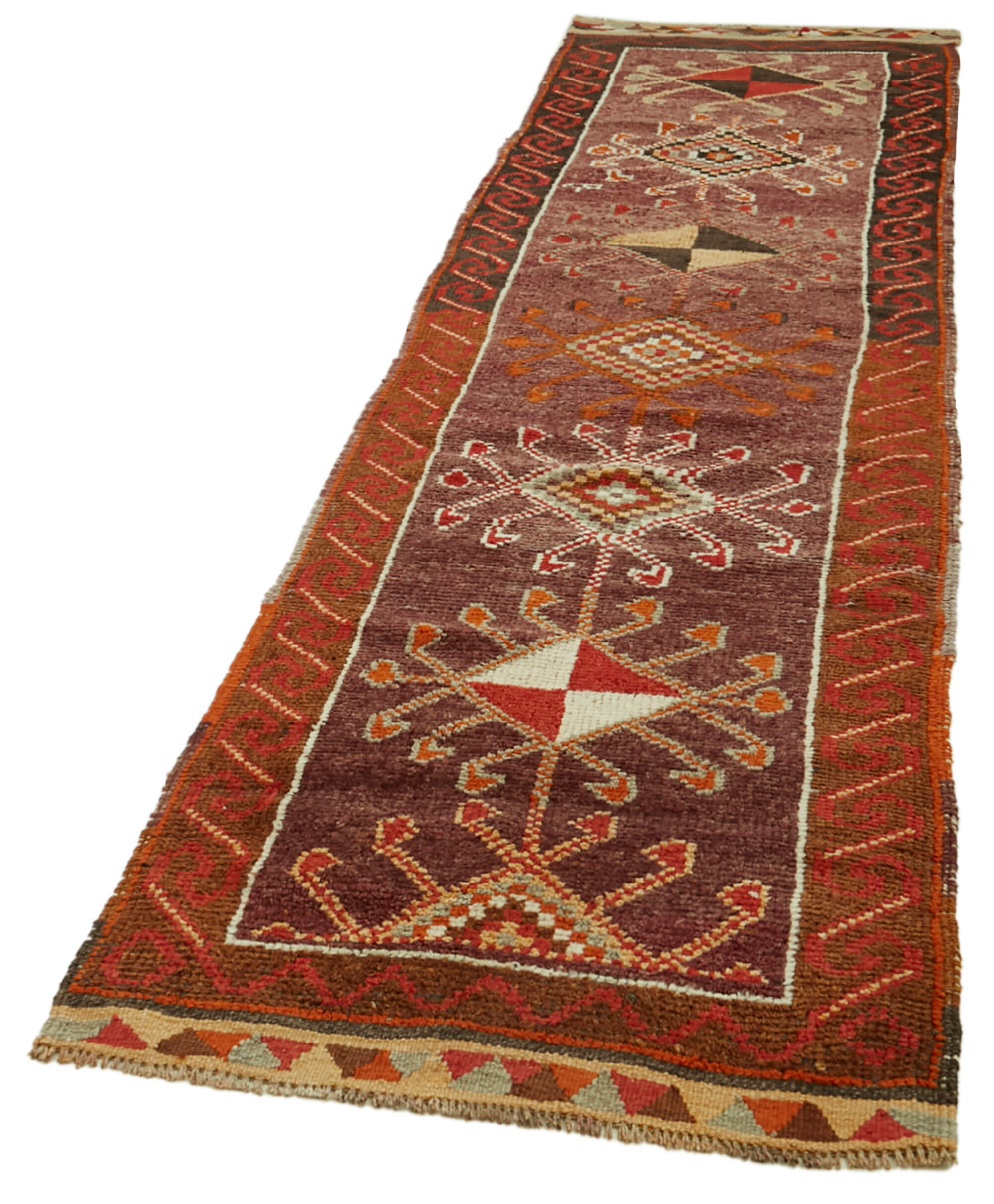 3 x 13 Red Boho Runner Rugs - 6008