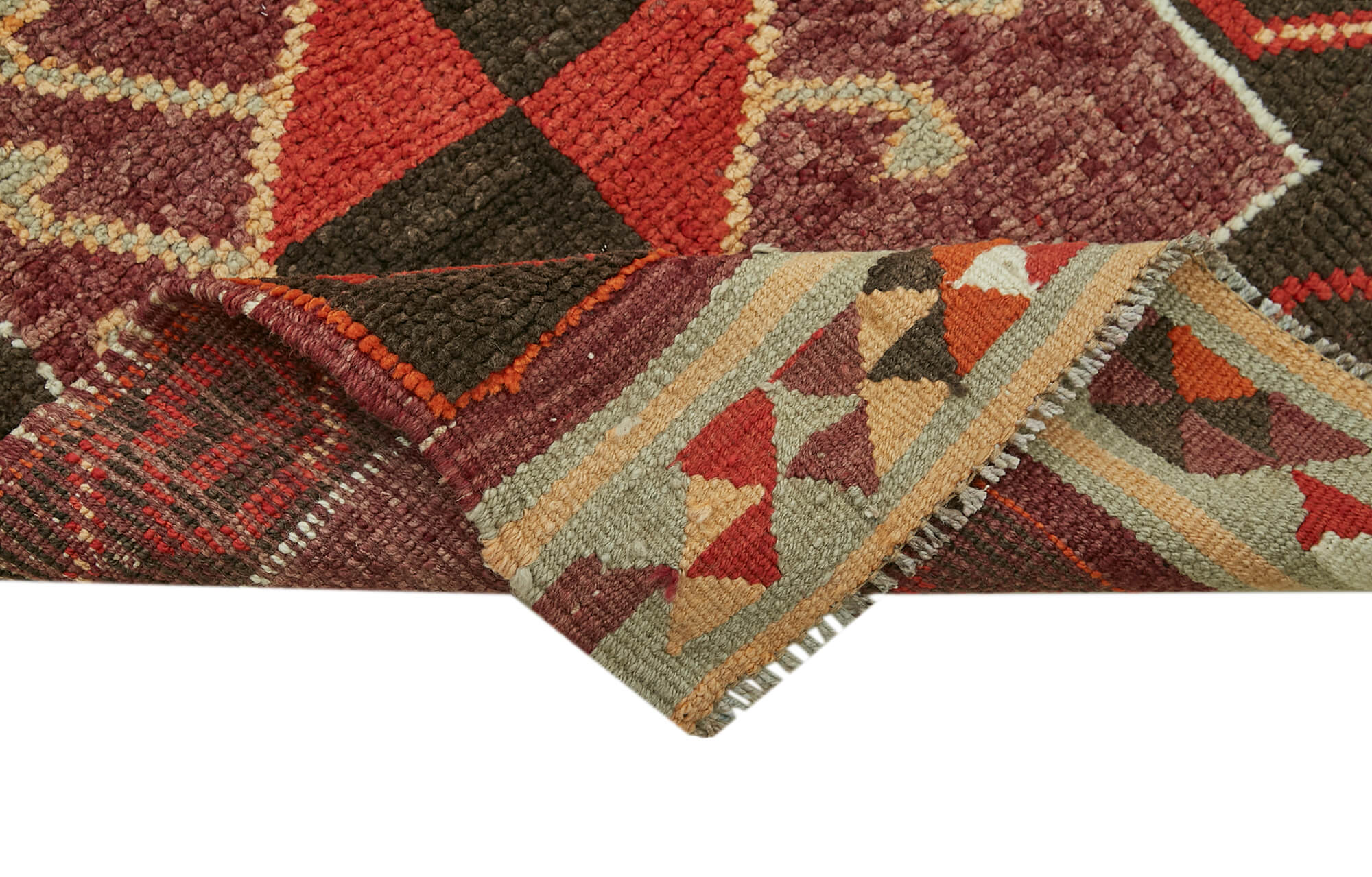 3 x 13 Red Boho Runner Rugs - 6008