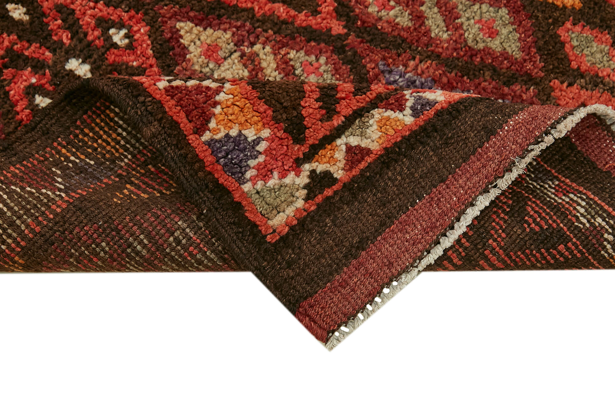 3 x 12 Red Boho Runner Rugs - 6010