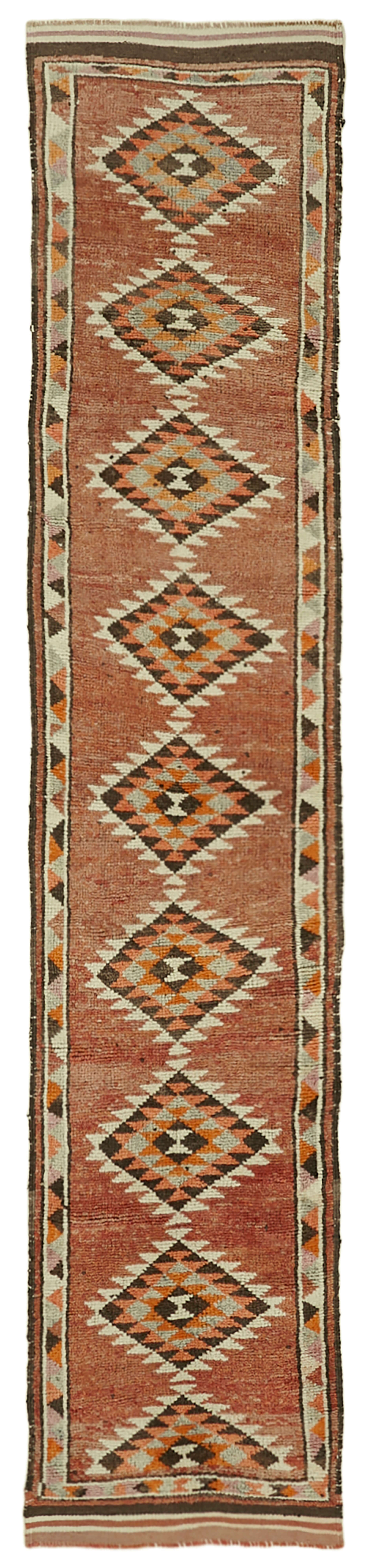 3 x 12 Red Boho Runner Rugs - 6011