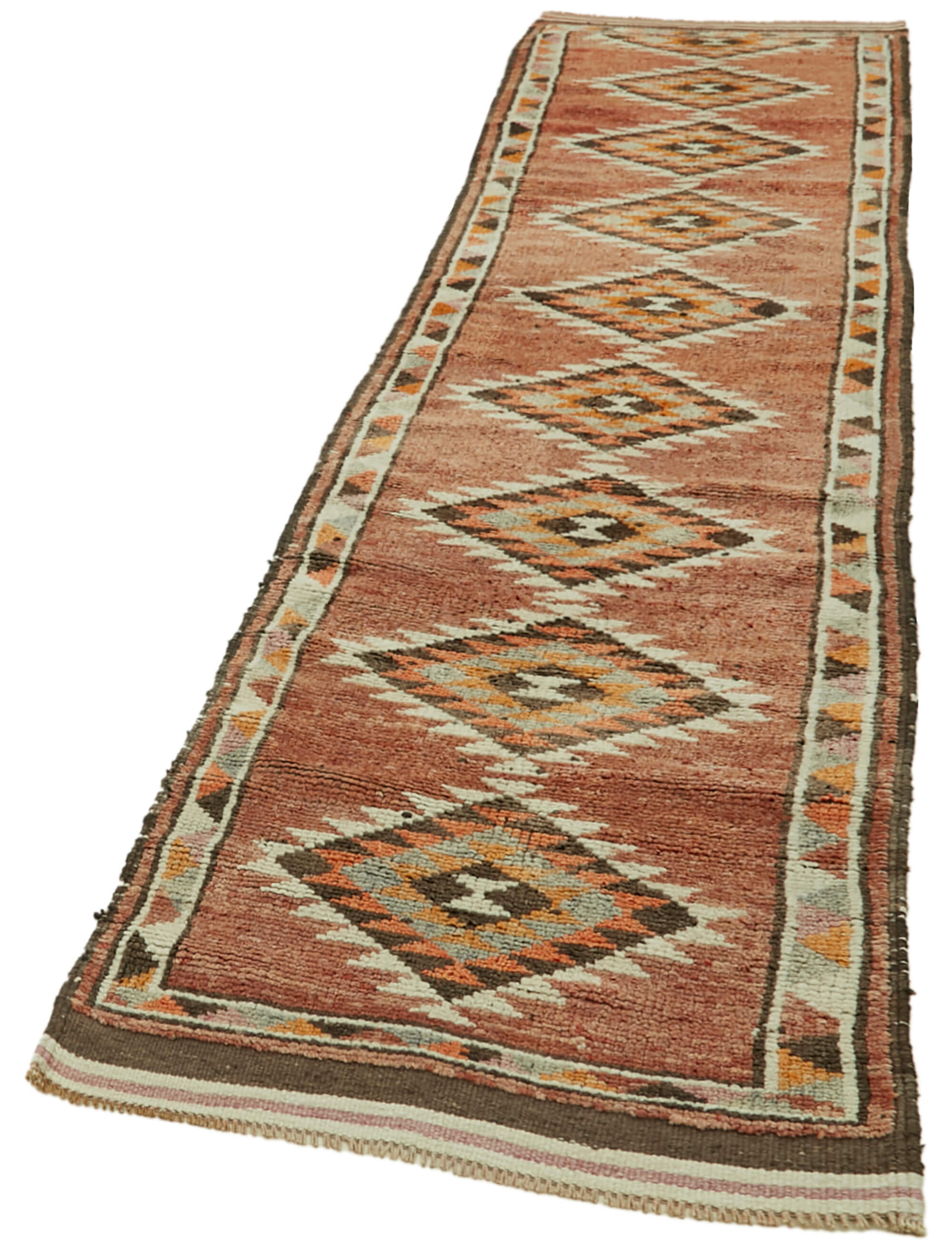 3 x 12 Red Boho Runner Rugs - 6011