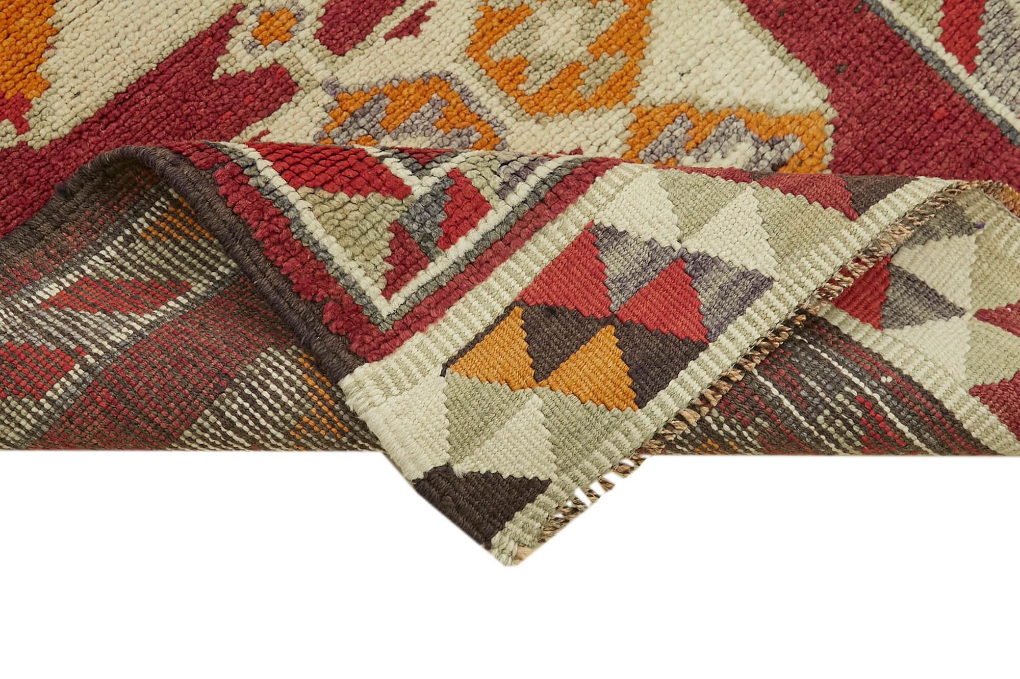 3 x 12 Red Boho Runner Rugs - 6012