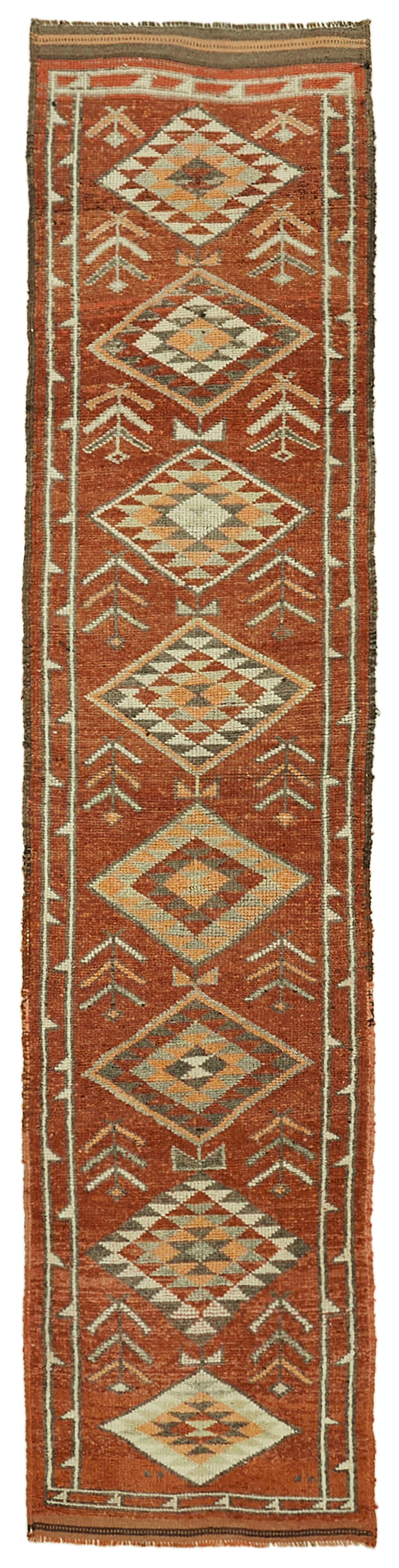 3 x 12 Brown Boho Runner Rugs - 6016